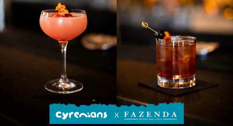 Don't forget - if you're sharing a drink tonight, buying one of the 2 special Cyrenians cocktails at @FazendaGroup will not just be tasty - it'll also mean £5 towards our work tackling the causes and consequences of #homelessness. Read more at buff.ly/3hSHesP