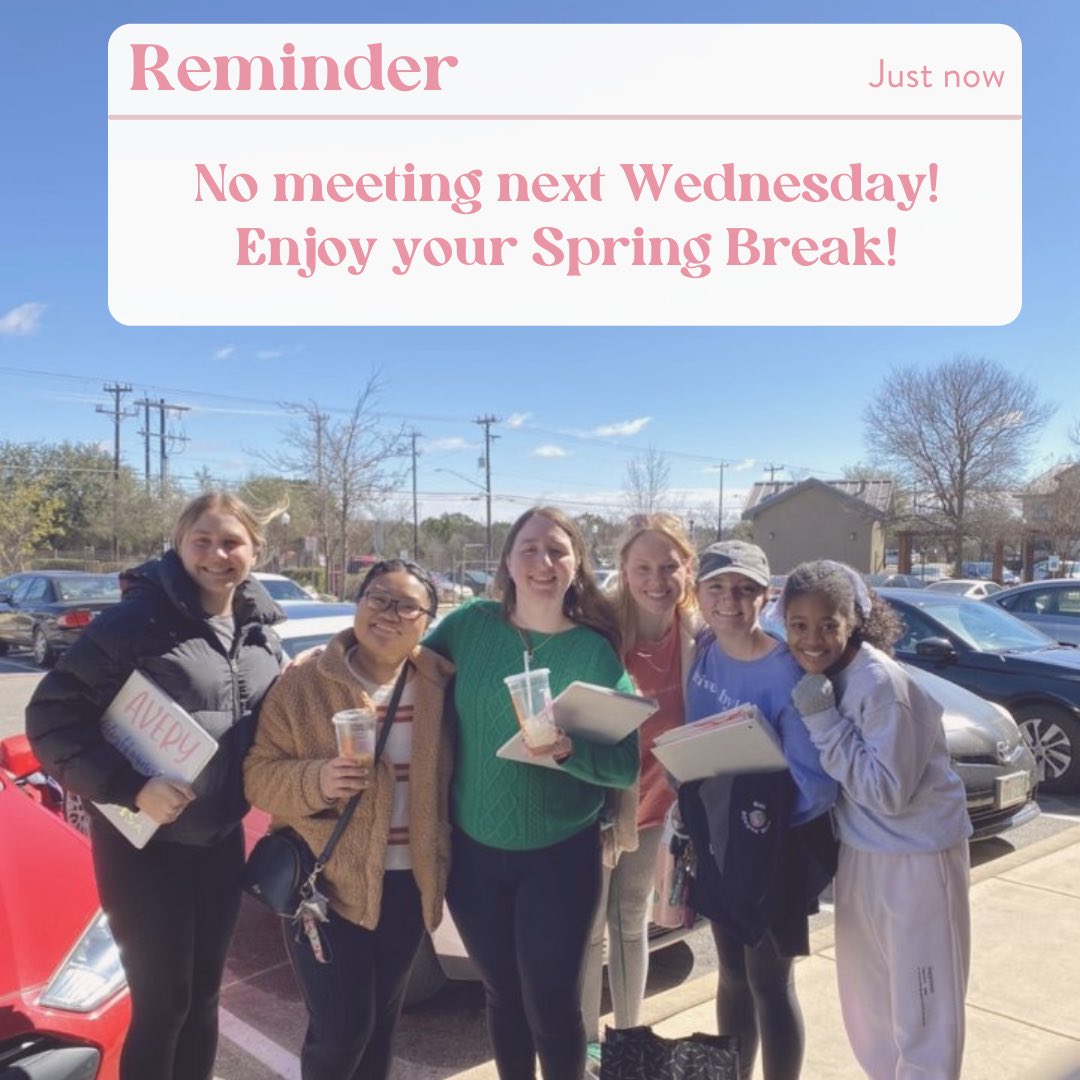 No meeting next Wednesday, we hope you enjoy your Spring Break “Runners! 🤙 Have fun and stay safe! ✨