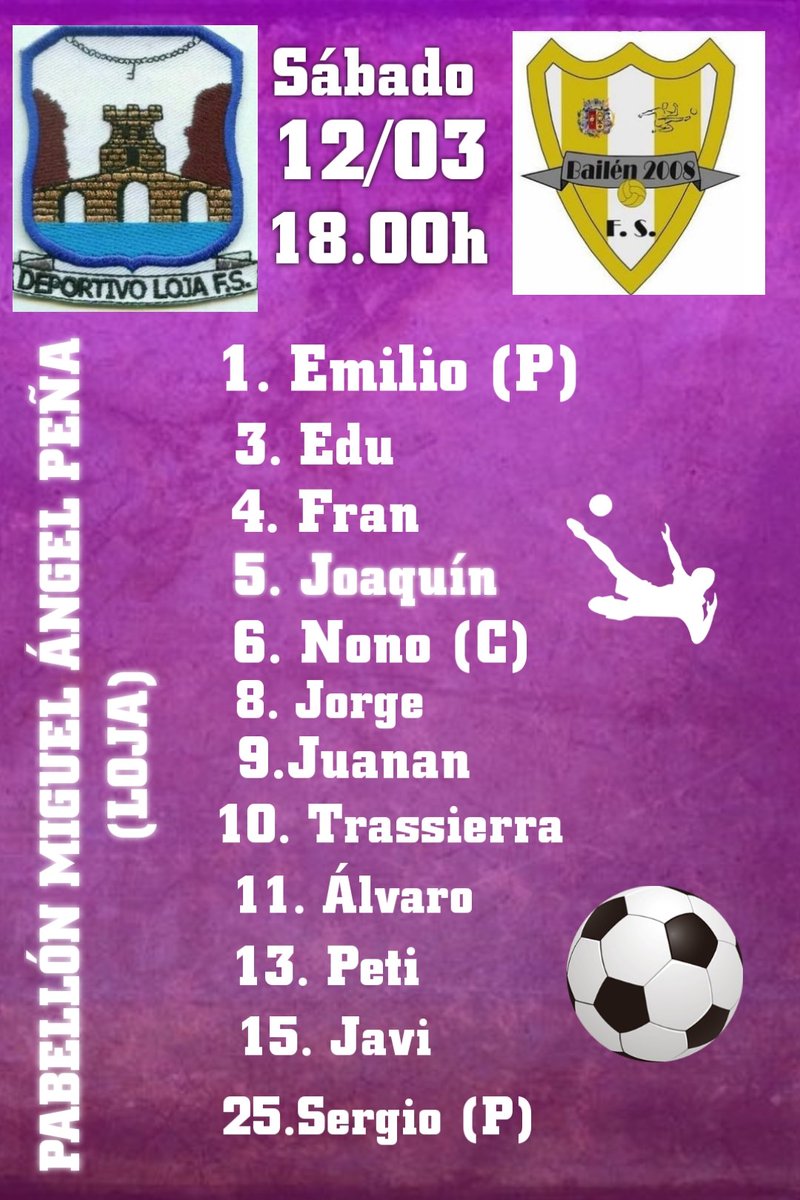 Convocatoria de <a href="/Daviloncho3/">David Fernández</a> para el penúltimo partido como local de los lojeños.
¡No lo dudes y acude a animar a los tuyos!