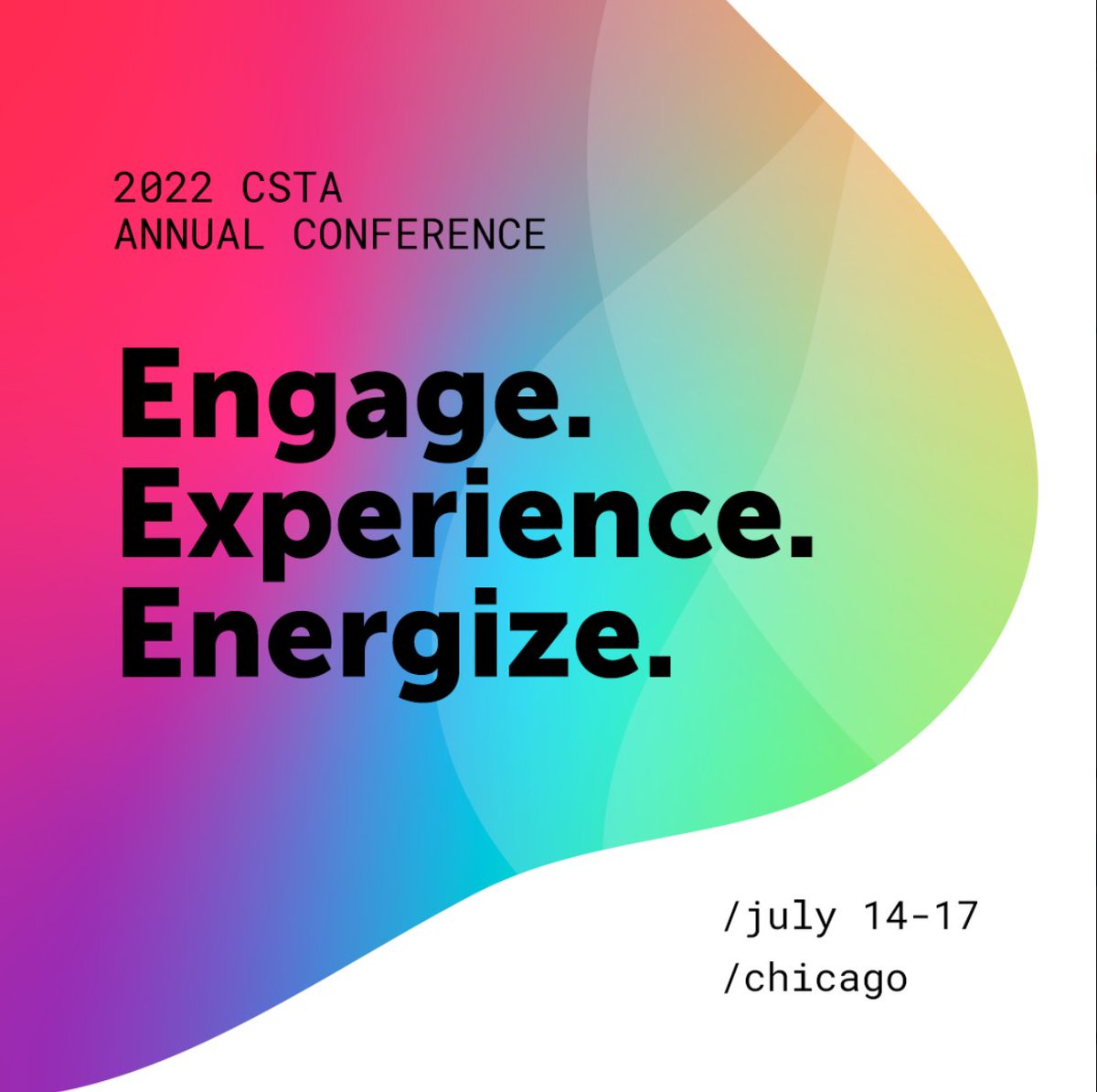 MADLearn's tweet photo. See you in Chicago from July 14-17 at #CSTA2022!
WE CAN'T WAIT!
#TEACHers #educators #computerscience #cstwitter https://t.co/jghY17bJRk