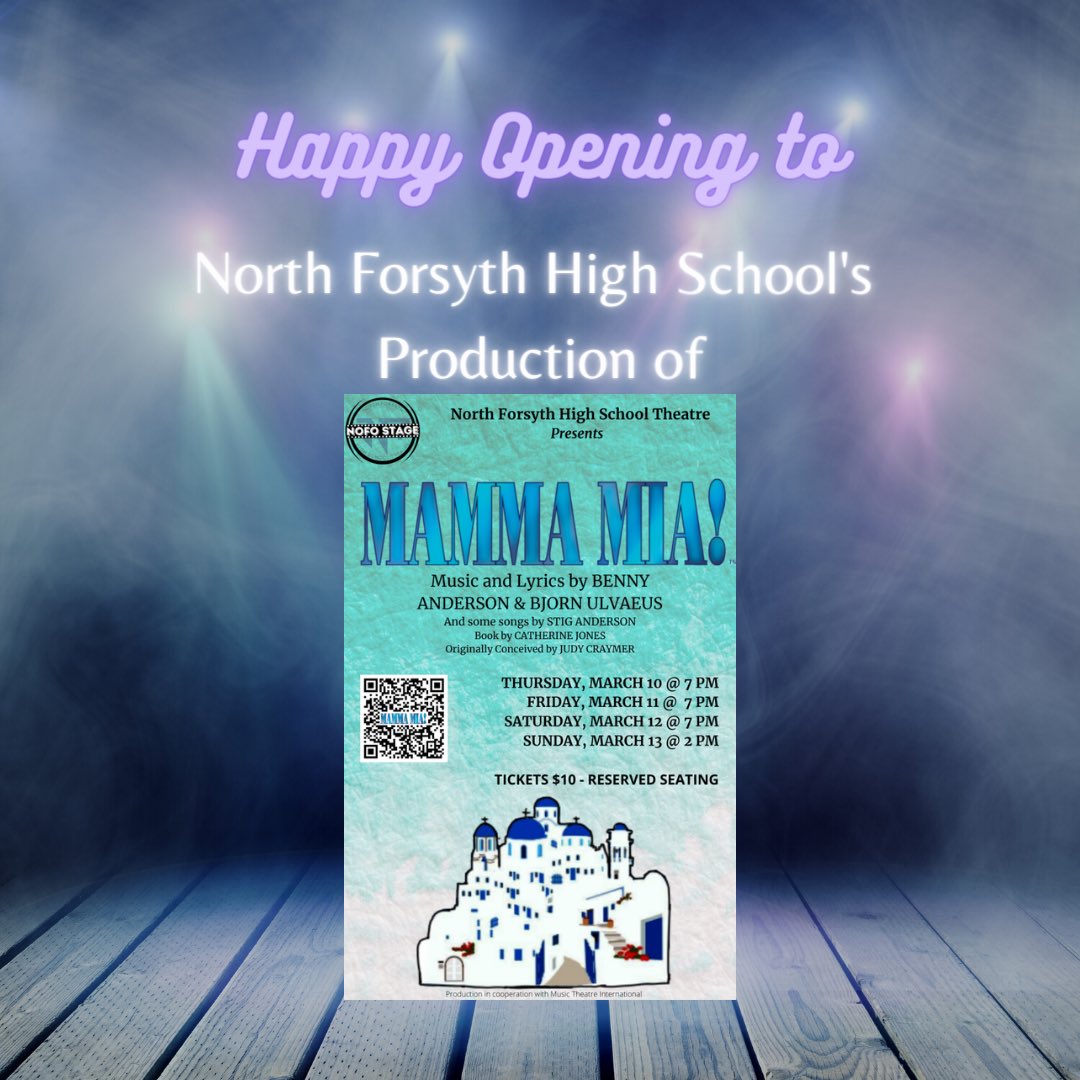ArtsBridgeGA's tweet photo. Thank you for the music, North Forsyth High School! 🎶 Wishing you a belated happy opening for your production of Mamma Mia! 🏝 #Shulers22 https://t.co/8lgEaTVeDX