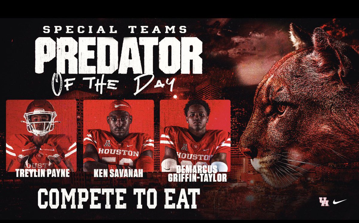 CoachMCScott's tweet photo. Special Teams Predators from Day 1 of Competition are @captain_tpayne @Savanah_Era @DGTaylor__ #CompeteToEat #HoUSton https://t.co/8cRREBrih3