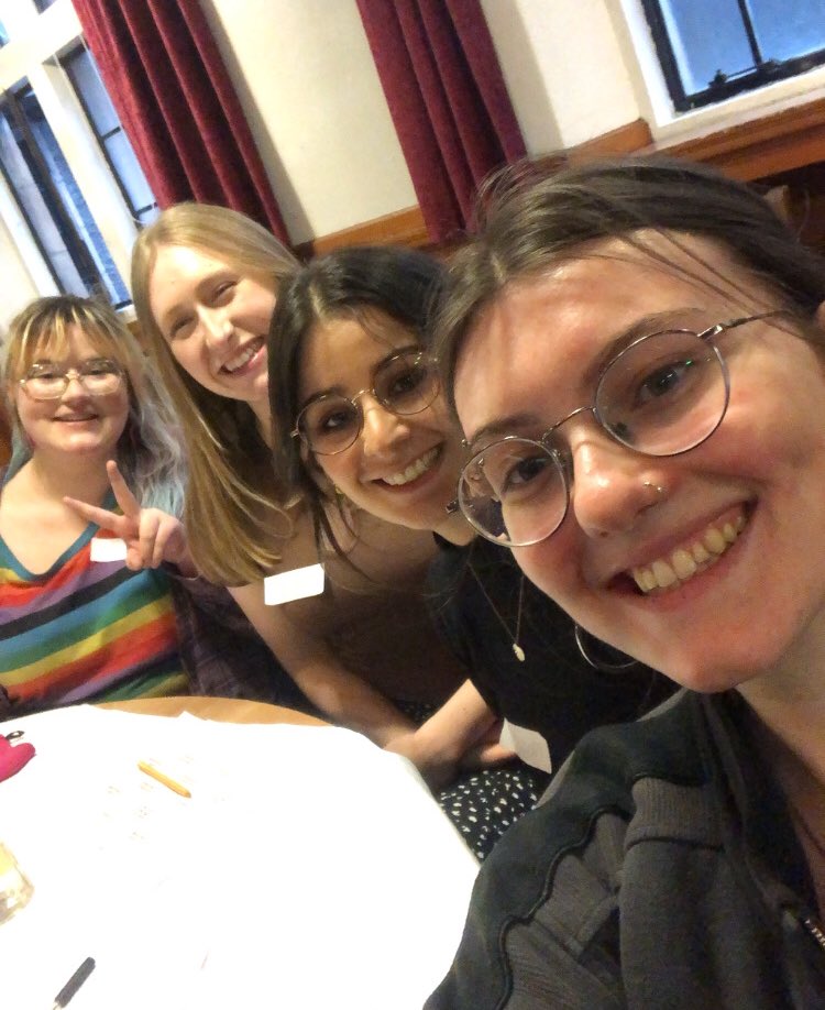 UofGESHSoc's tweet photo. Team Let’s Get Quizzical at the @UofGSPS Big Get Together led by @CraigTweeted! Bonus shot of our (very) proud winner of human bingo staying true to her social secretary role. #SPSQuiz https://t.co/06wN8Njkll