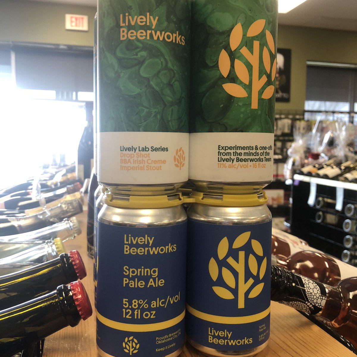 We are here selling new beers on this snowy day! <a href="/livelybeerworks/">Lively Beerworks</a> #localbrew #okiebeer