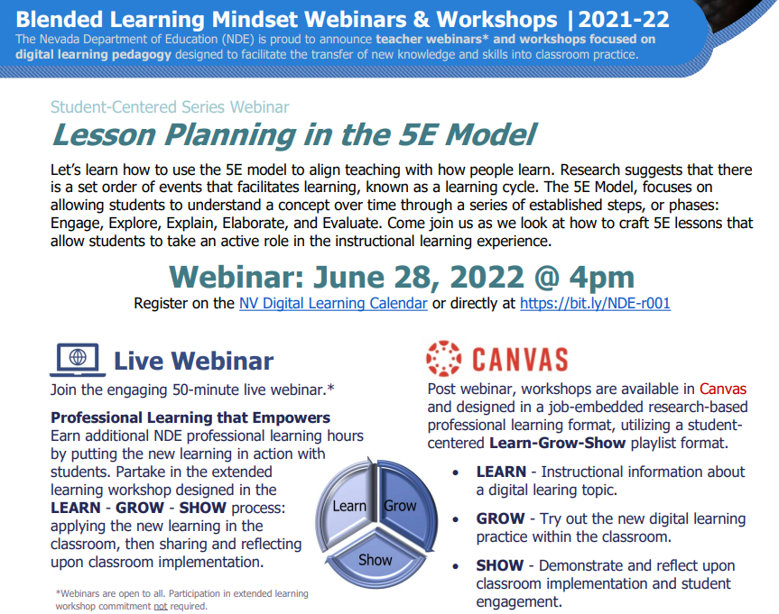 LoomisKim's tweet photo. Nevada Educators the #blendedlearning mindset webinar series continues with more #digitallearning JOIN US - Tues 06/28 at 4pm PT. Learn more & sign up at: https://t.co/nudHXfxAXH
#nvdlc #nvdigitallearning
@SocialStudiesNV
@CindiChang
@NevadaReady
@DigitalNevada
@LucasLeavitt https://t.co/TxNhQiKiYT