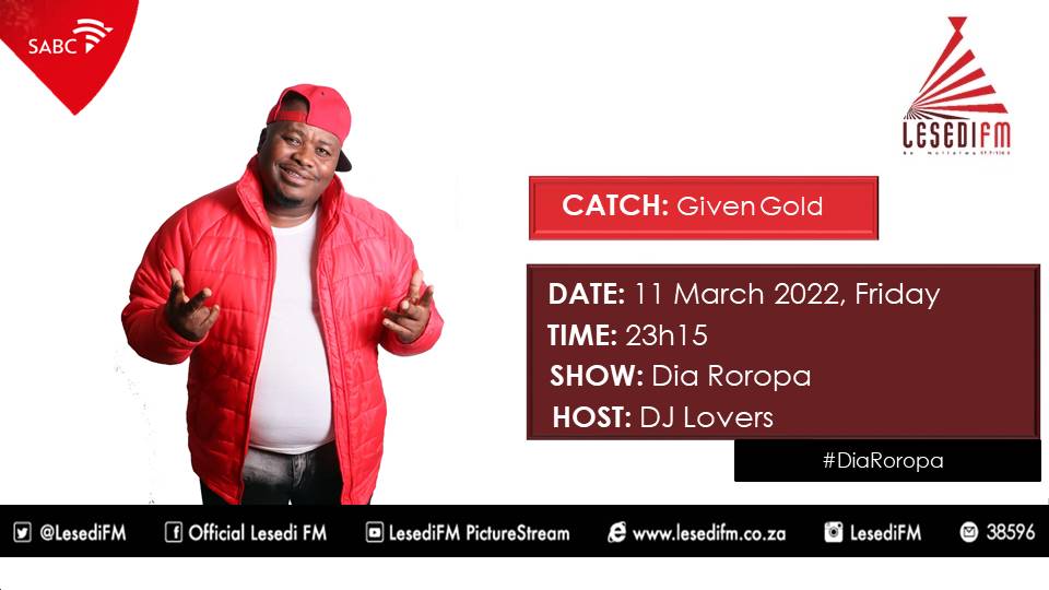 LesediFM's tweet photo. Kajeno re qoqa le @Given_gold ho Dia Roropa le Dj Lovers!
Seke wa fetwa! 🔥🔥🔥
#DiaRoropa https://t.co/IbFnSSp08F