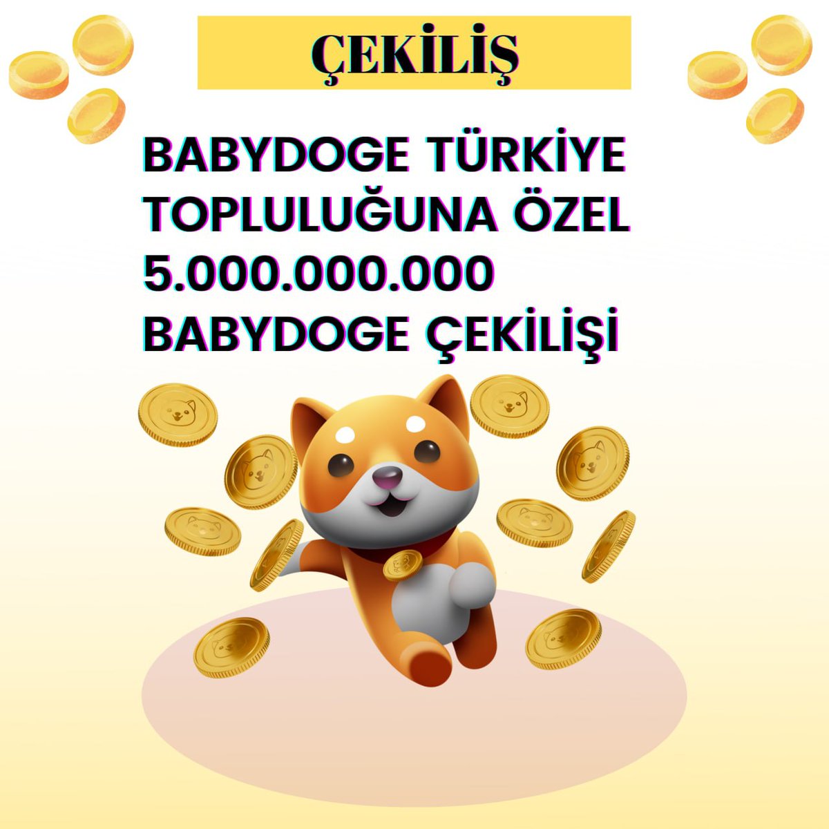 ÇEKİLİŞ!

#BabyDoge Türkiye Topluluğuna Özel 5.000.000.000 BabyDoge Çekilişi

Şartlar
• Bu Gönderiyi Begenip RT Yap
• 2 Arkadaşını Etiketle
• Hesabı Takip Et
• Minimum 200 RT ve Like

Kazanan 24 Saat Sonra Açıklanacaktır

#BabyDogeCoin #Giveaway #cekilis #Hediye #BabyDogeArmy