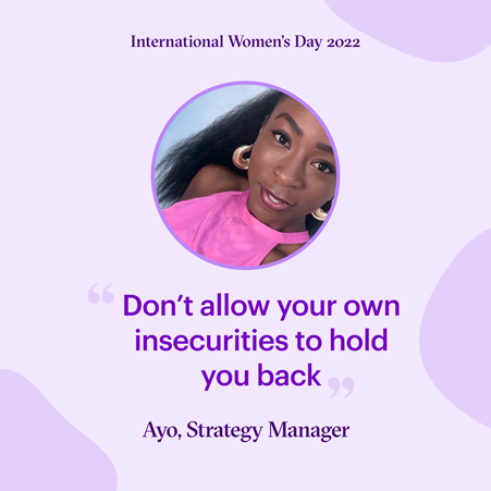 Happy International Women's Day 💜

Check out our leader spotlight interview with Ayomide Akin (Accenture Manager) where she talks about how she breaks the bias on our LinkedIn Page ow.ly/5XFt50IhjUl 🙅🏾‍♂️👭🏼❤️

#BreakTheBias #IWD #BeInspired #InternationalWomensDay #IWD2022
