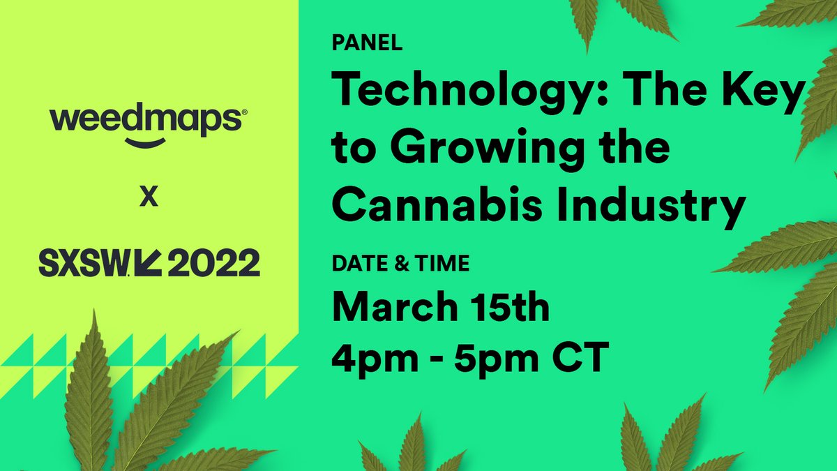 weedmaps's tweet photo. Technology in the #cannabisindustry is evolving and adapting at an exponential pace.

Join @ChrisBeals and @Landforce on March 15th at @SXSW for the “Technology: The Key to Growing the Cannabis Industry” panel.

Learn more about this #SXSW session 👇
https://t.co/UI06yJ4ivZ https://t.co/iAiDGtxDt5