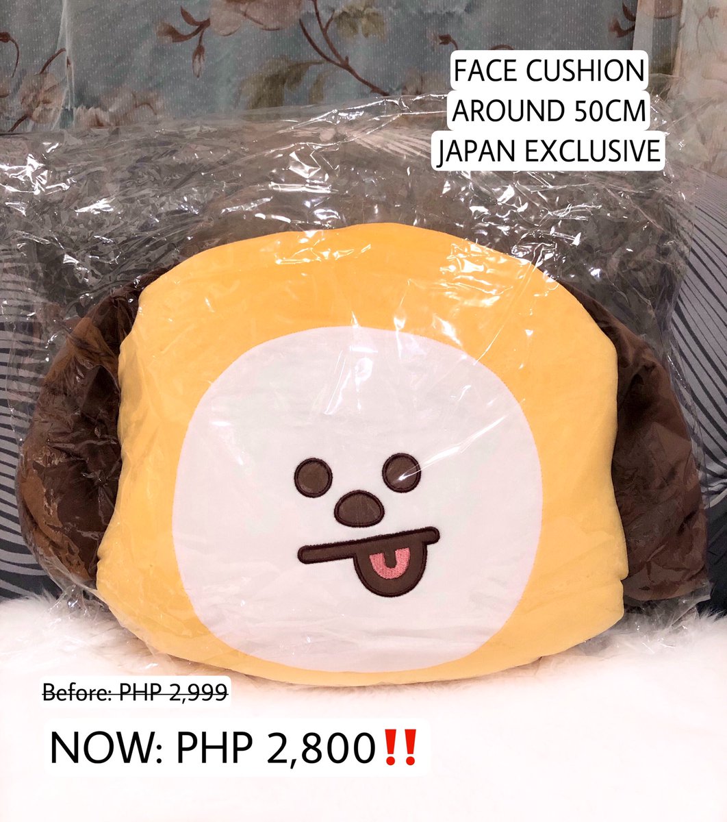 DailyMerchPh's tweet photo. [SALE‼️] BT21 Basic Face Cushion (Japan Limited) 💯 Official from Linefriends 

- mop: gcash | bdo &amp; mod: sco
- loc. Batangas
- onhand &amp; ready to ship
- comment mine + code

#bts #bt21 #chimmy #plush #japan #linefriends #wts #lfb #tata #cooky #chimmy #merch #tatton #official https://t.co/7ptQFvUYg1