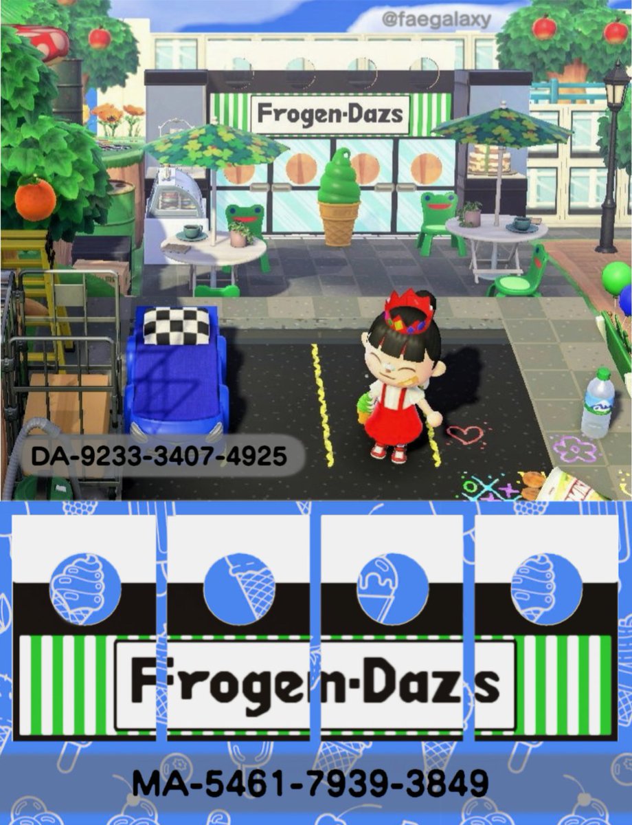 faegalaxy's tweet photo. Froggy ice cream parlor using zero simple panels! Heavily inspired by @froggycrossing 🐸💚 https://t.co/oRaRjn3FTL