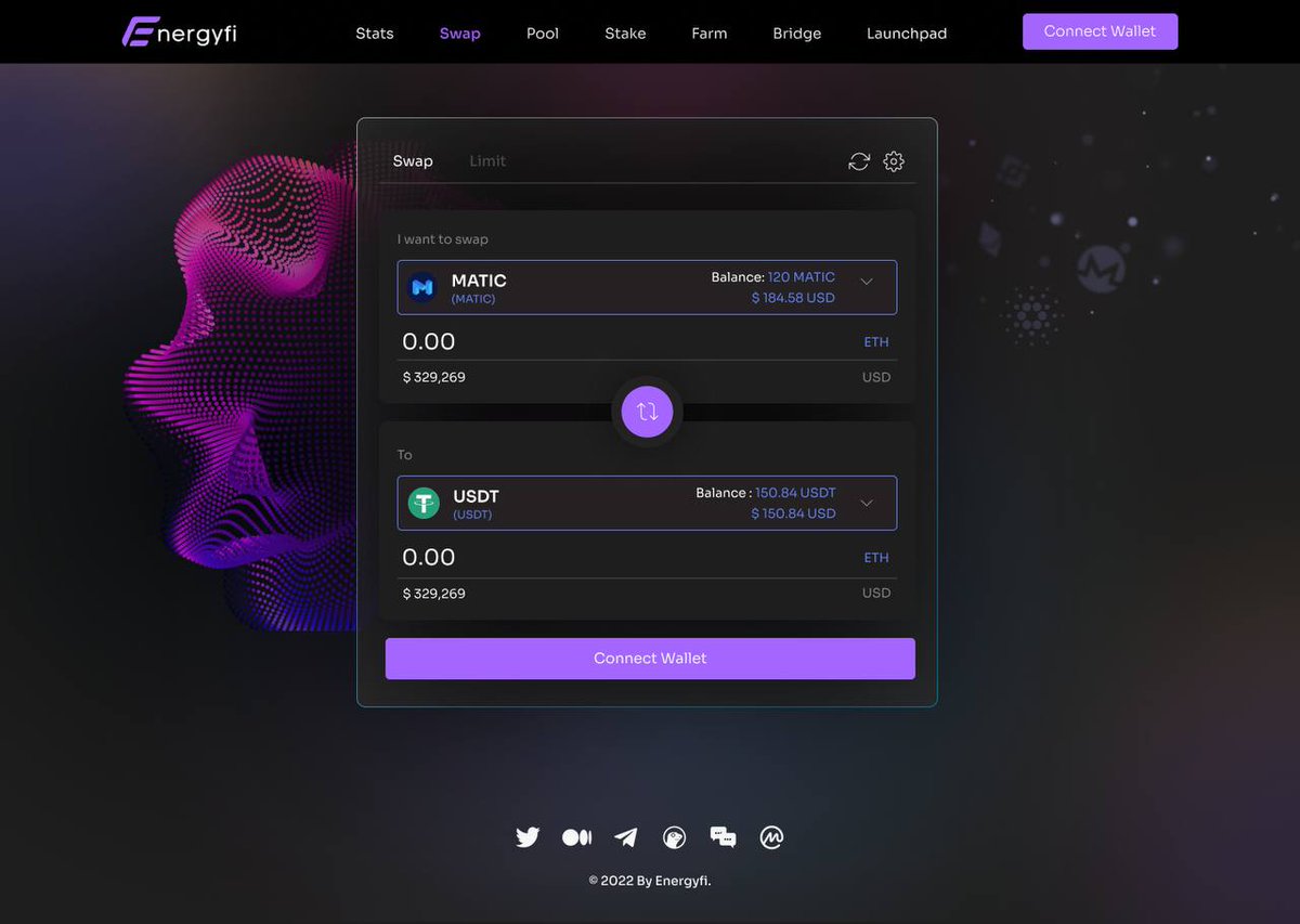 Energyfi_io's tweet photo. 🟪 We are proud to show you an overview of our cross-chain swap. ⚡️

- Low gas fees
- Lightning fast transactions
- Clean design
- User-friendly
- Limit order
- Cross-chain
- Highly remunerative for LPs

It's coming to Moonbeam and Avax in Q2 2022. 🟣🔺

https://t.co/JXCN550ehB https://t.co/6DMhI6pFLn