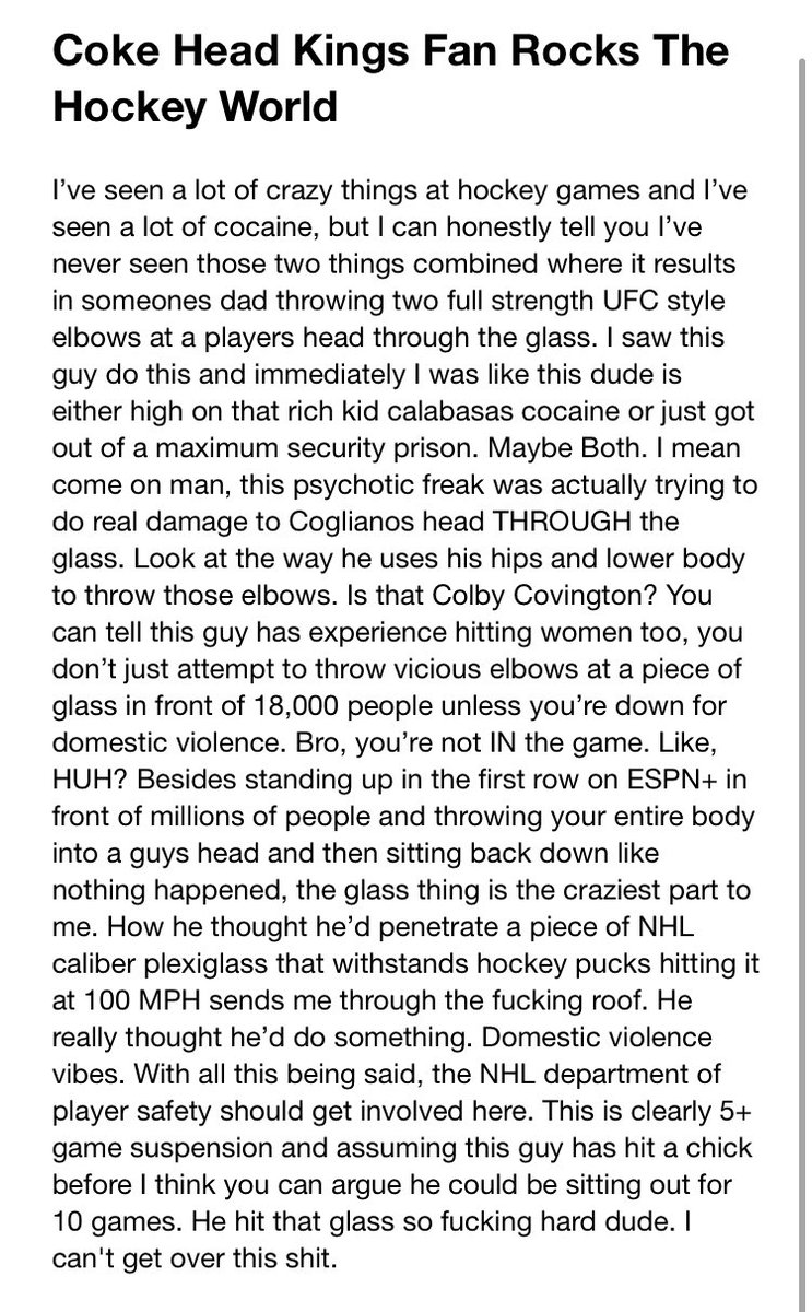 heatdaddy69420's tweet photo. Insane Maniac Tries To Elbow Cogliano In The Head Through The Glass. My column: https://t.co/7w3UdcQiB5