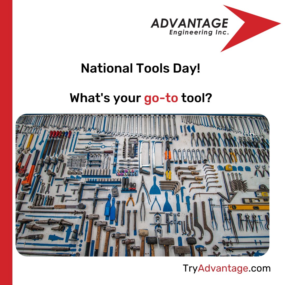 Advantage Engineering Inc (@advanengineer) on Twitter photo Today is National Tools Day!
Tools have become a vital part of our everyday life, especially here at <a href="/AdvanEngineer/">Advantage Engineering Inc</a>!
What's your go-to tool?
Share in the comments.
#NationalToolsDay #WorshipOfToolsDay Today is National Tools Day!
Tools have become a vital part of our everyday life, especially here at <a href="/AdvanEngineer/">Advantage Engineering Inc</a>!
What's your go-to tool?
Share in the comments.
#NationalToolsDay #WorshipOfToolsDay