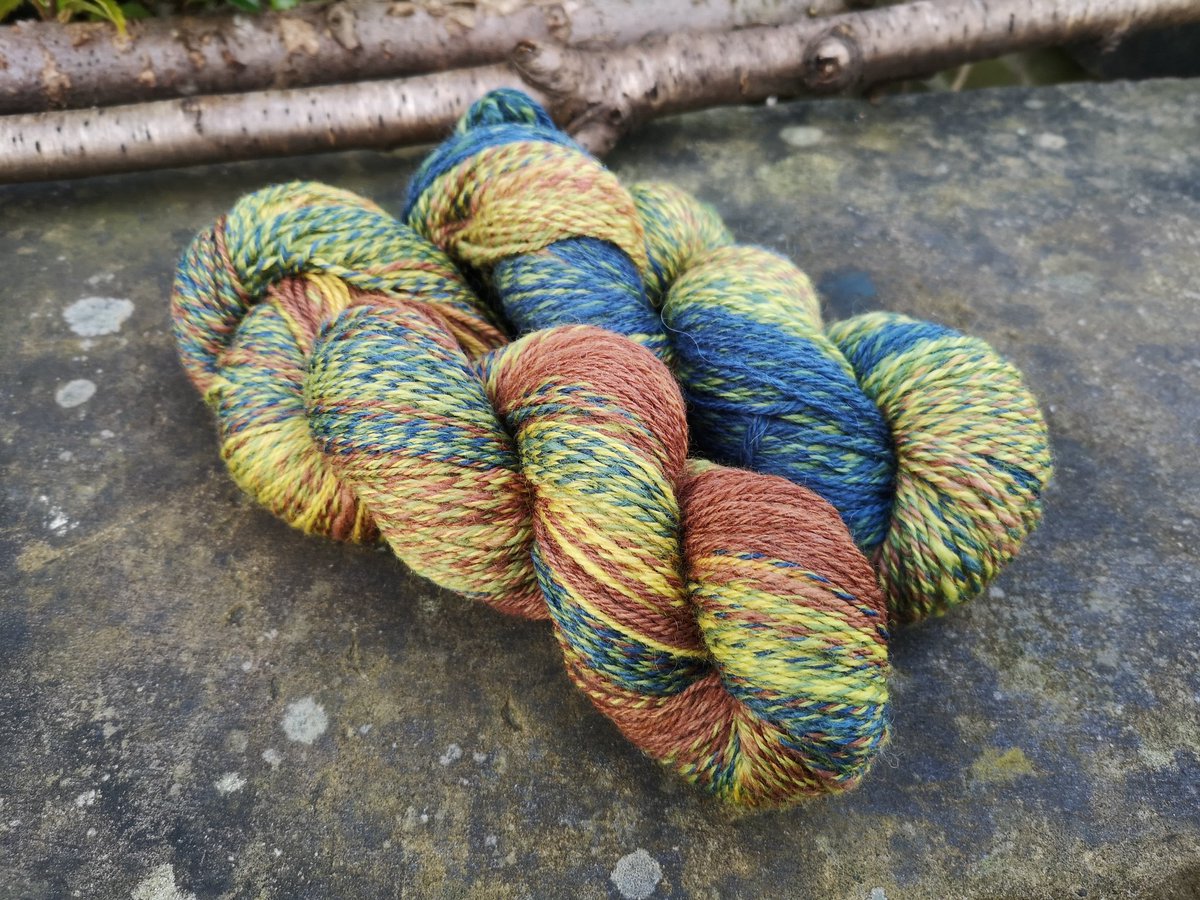 There has also been some spinning... Corriedale 3ply fractal. Fibre from <a href="/wildcraftuk/">Wildcraft</a> #knittingtwitter