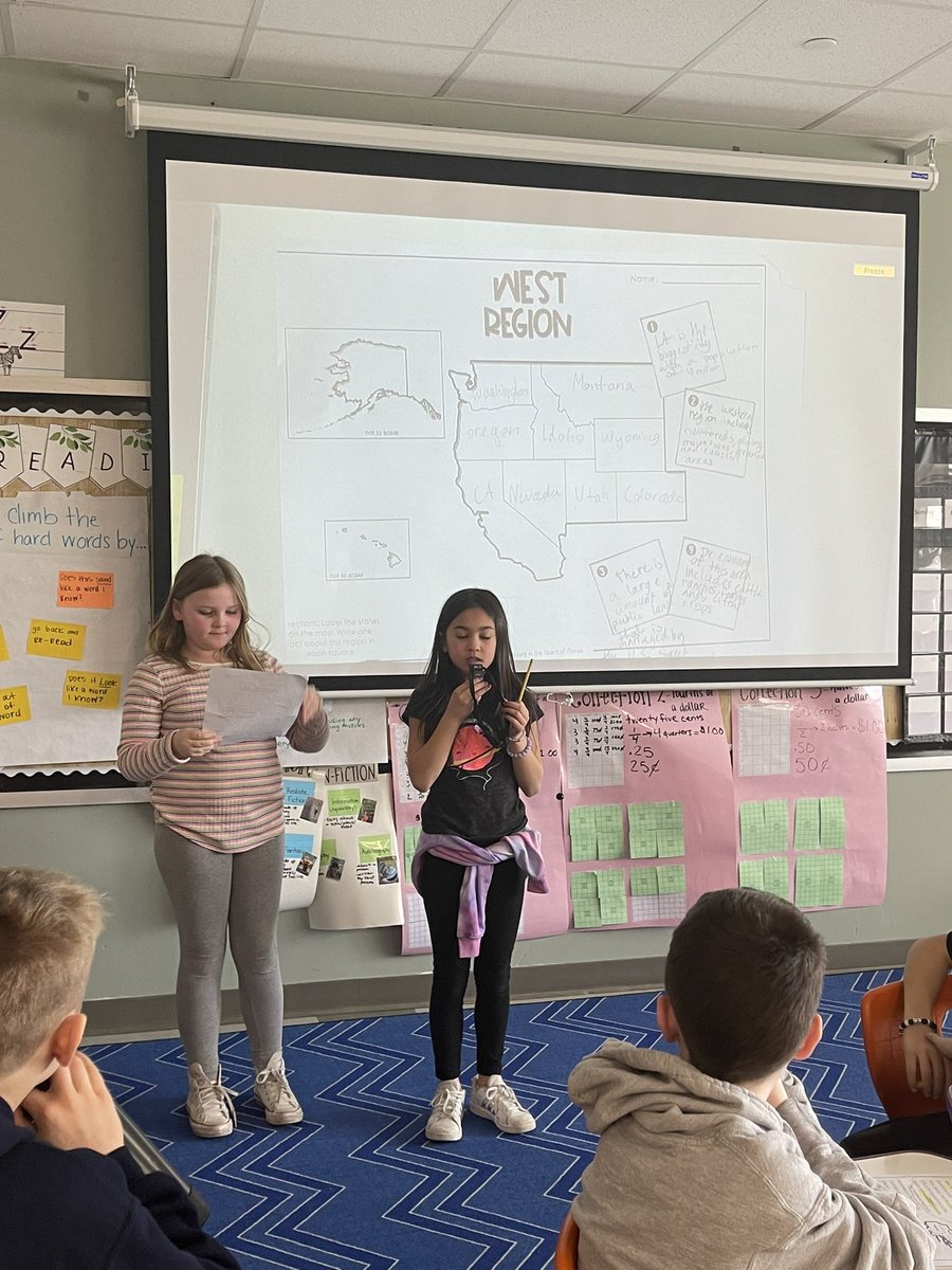 cherokee3A's tweet photo. Teaching each other about regions of the United States in Extended Learning 🗻🌊🌲☀️ #cherokeeinspires https://t.co/AZq1C6UmEJ
