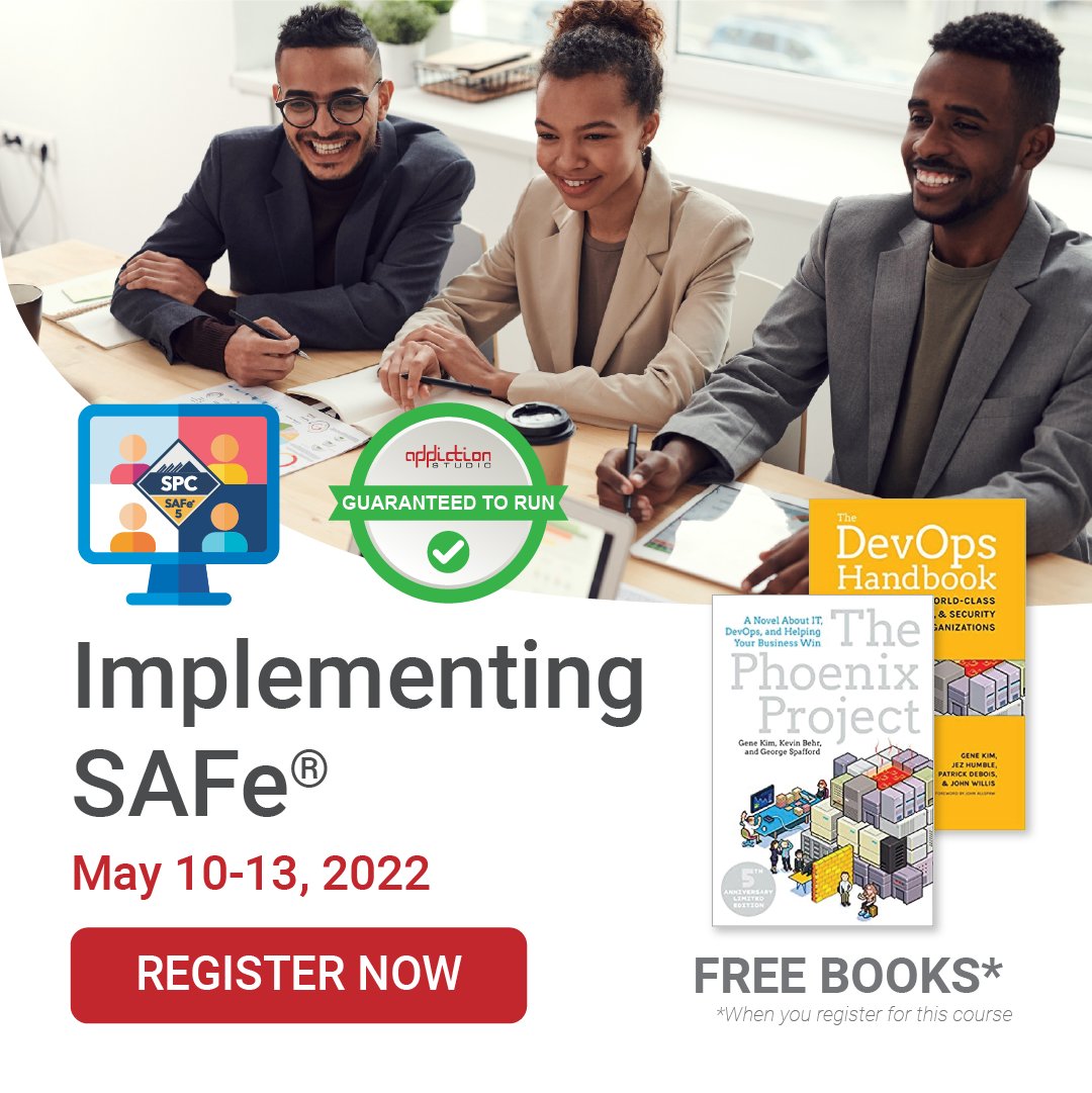 AppddictionSTU's tweet photo. Generating solutions doesn't have to be hard. In our #ImplementingSAFe course we can teach you and your organization the way to create a streamlined structure that adapts and innovates the way you do agile.
Register Today! https://t.co/jODWJ4Q9gv
#Agile #Innovation #Solutions https://t.co/nTNidYAPhE