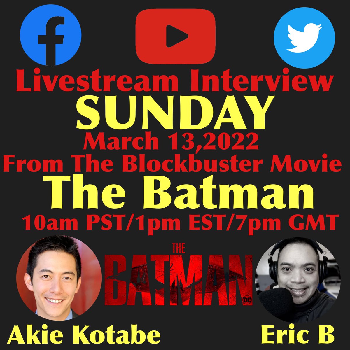 Join me this Sunday. March 13, 10am PST/1pm EST/7pm GMT Streaming live on four platforms. #Facebook #Youtube #Twitter and #Twitch From The Falcon and Winter Solider, Venom:Let there be carnage and Wonder Woman 1984 just to name a few. I’ll be interviewing The talented @akiekotabe https://t.co/WujBf2j25a