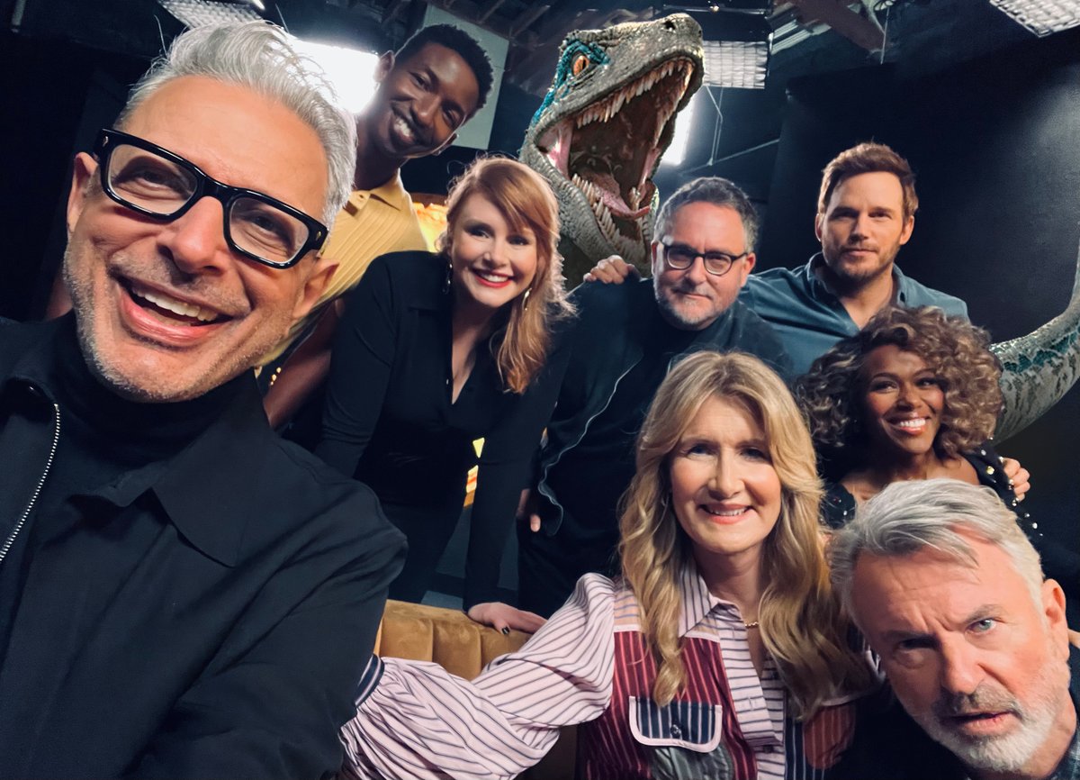 Chris Pratt (@prattprattpratt) on Twitter photo Moments after this photo, Blue bit <a href="/LauraDern/">Laura Dern</a>'s hand off. But of course, she was so cool about it. #JurassicWorldDominion Moments after this photo, Blue bit <a href="/LauraDern/">Laura Dern</a>'s hand off. But of course, she was so cool about it. #JurassicWorldDominion