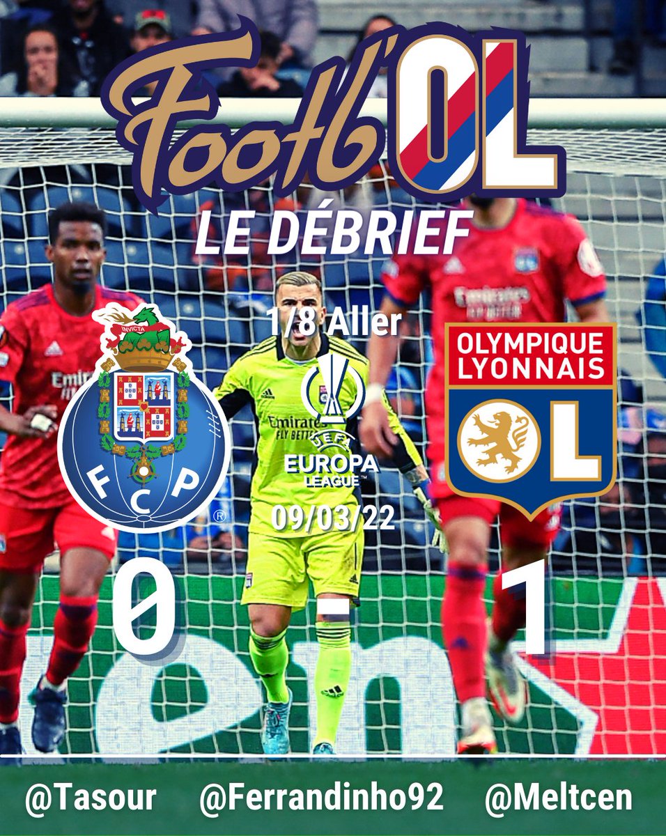 LeFootbOL's tweet photo. 🚨 LeDÉBRIEF @LeFootbOL 🚨
Porto 0 - 1 OL (1/8 Aller)
#TeamOL #FCPOL #UEL
1/2
⬇⬇⬇ https://t.co/t4YuBMnaht
