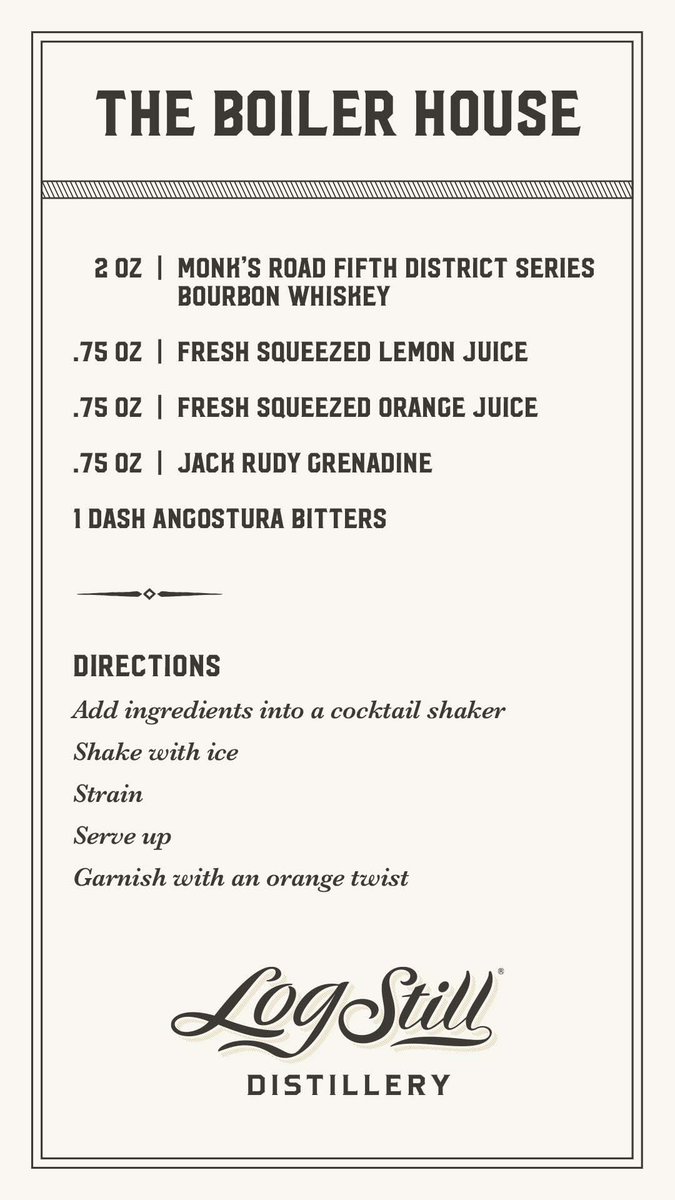 Weekend recipe: maybe snow but definitely a little sunshine and The Boiler House cocktail.

#Logstilldistillery #Bourbon #kentuckybourbon #Distillery #travelthetrail #Bourbontrail