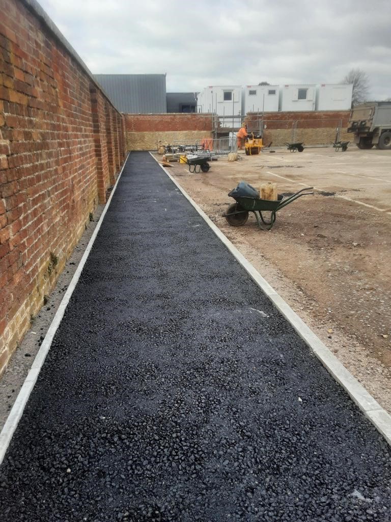 CampusMelksham's tweet photo. Yet another week drawing to a close on site, with great progress on the external re-surfacing or car parks and footpaths.  Internal tiling in the wet change areas and pool also coming along nicely.  Ever closer!! 🙂🙂
@Sport_England https://t.co/9fpmr0KB9y