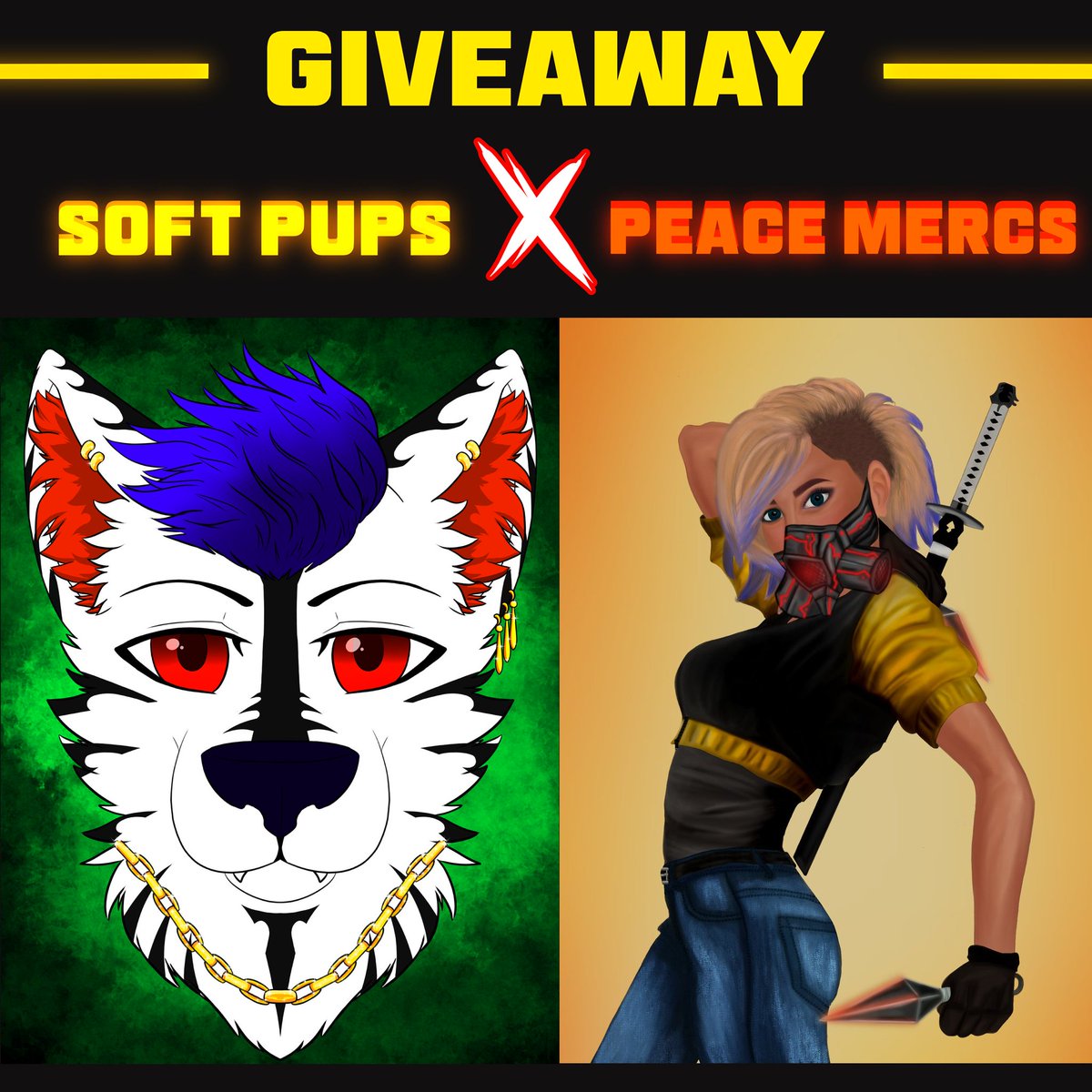 PeaceMercs's tweet photo. 🔥Without further ado and thanks to our new friends over at @SoftPupsNFTs we have another #Giveaway🔥

🥇0.2 $eGLD
🥈150.000 $LkMex

✅Follow @PeaceMercs and @SoftPupsNFTs 
✅❤️ &amp; RT
✅Tag a few friends

⏲️48h⏲️

#ElrondNFT #ElrondCommunity #NFTs #ElrondGiveaway https://t.co/4BuL9YxTJn