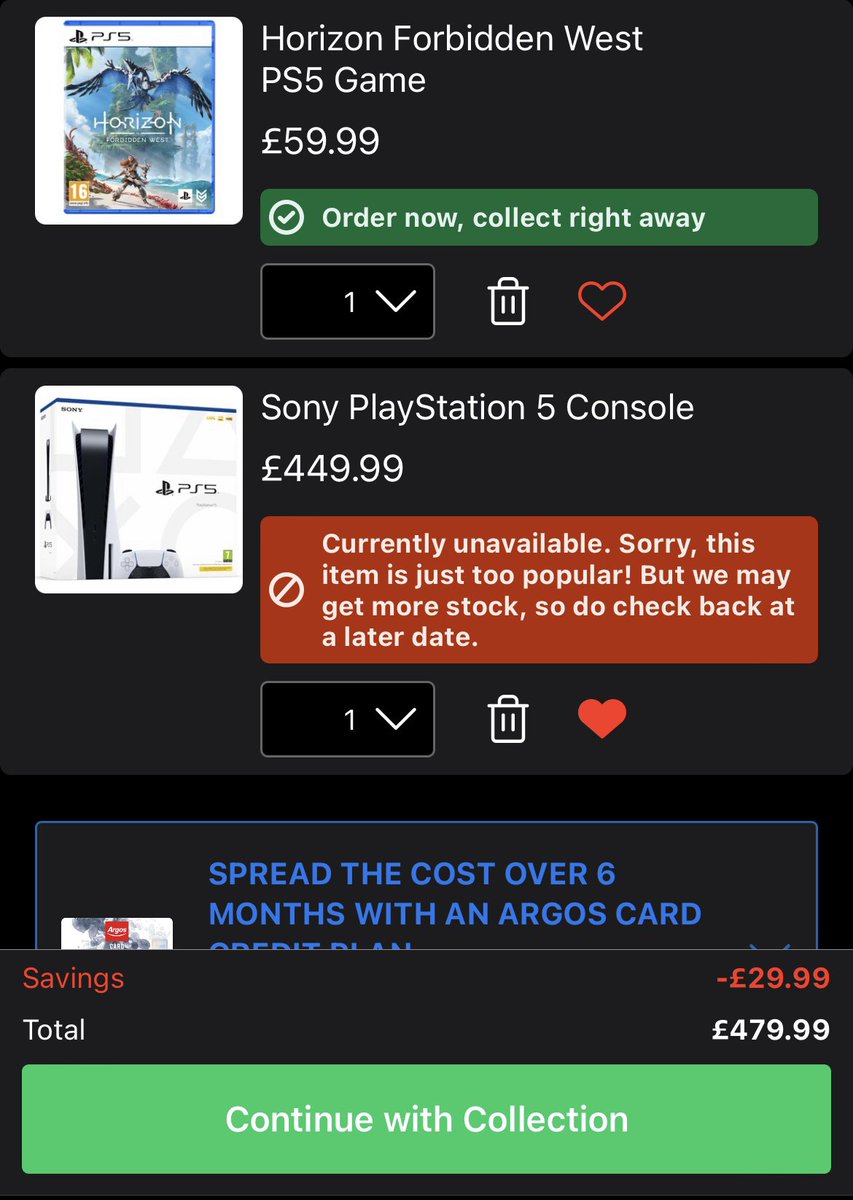 PS5StockAlertUK's tweet photo. Here's photographic evidence. The last screenshot proves checkout works.

Simply:
1) Add bundle to basket whilst logged in on desktop
2) Log in on iOS device, bundle should auto-appear in basket
3) Click 'checkout' on collection, ignore the 'unavailability' error
4) Happy days https://t.co/gP0AvvShGC
