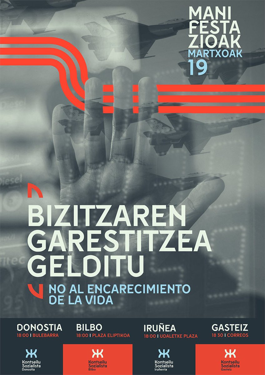 BIZITZAREN GARESTITZEA GELDITU!

Manifestazioa
🗓️ Larunbata 19
🕡 18.00etan
📍Sarasate pasealekua