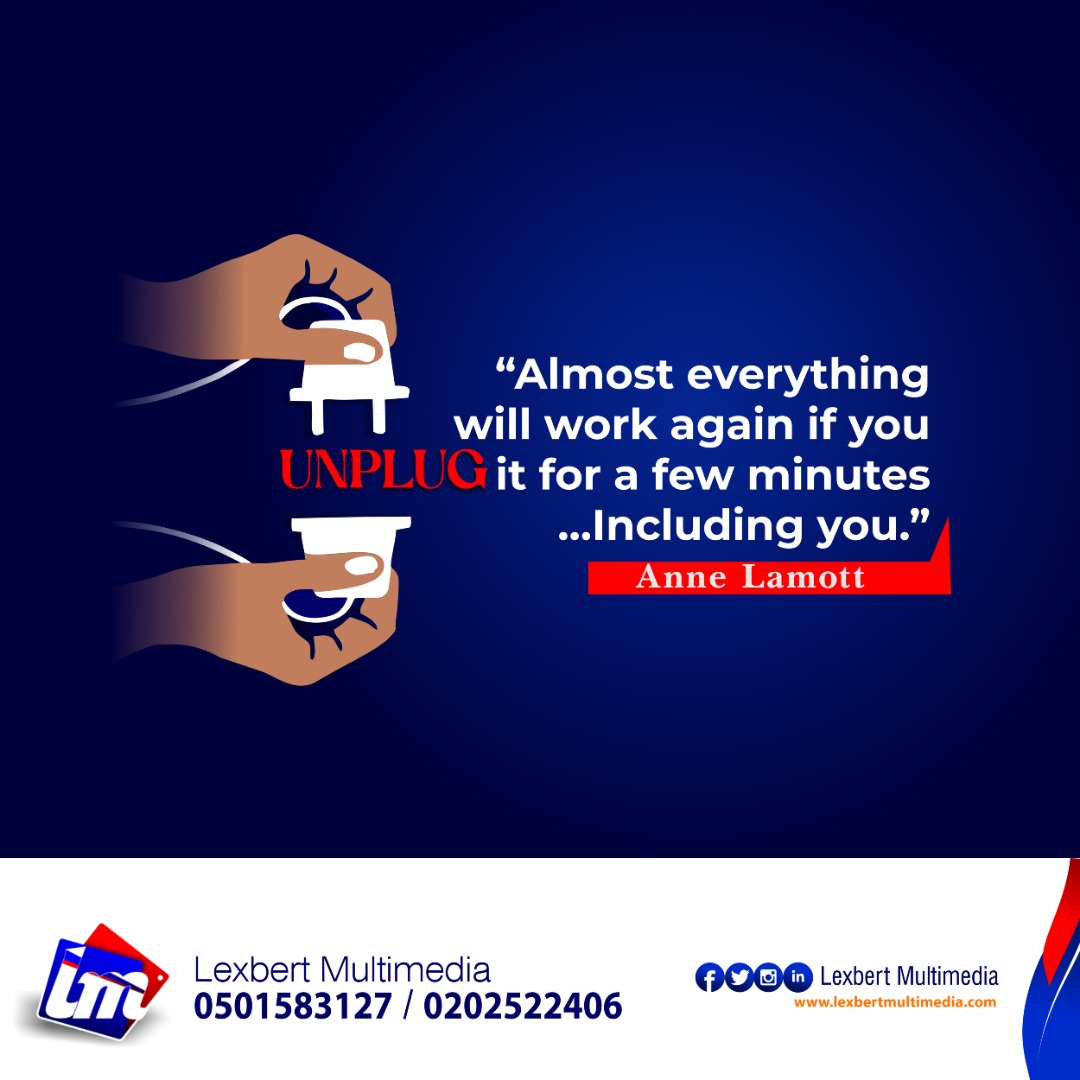 LEXBERTM's tweet photo. Sometimes, you need to unplug for some few minutes and carry on with your life like nobody's business. 

Enjoy the weekend.

#unplug #takeabreak #liveLifeLikeNobodysbusiness #lexbertmultimedia #printing #design #embroidery #ContactUs https://t.co/JrFcMwZaxt