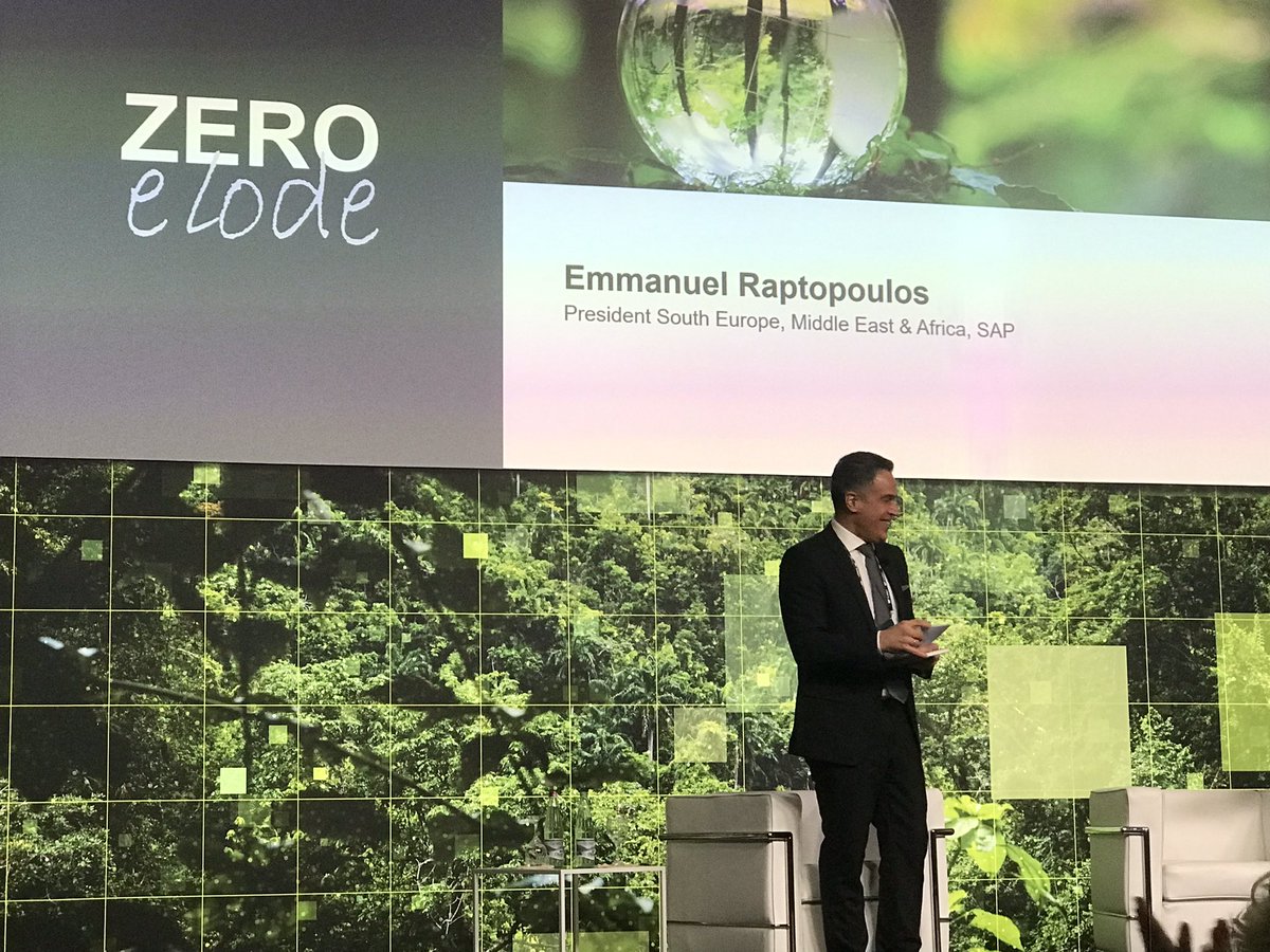 impresacity's tweet photo. #SAPExecutiveSummit Emmanuel Raptopoulos di @SAP chiude la sessione plenaria enfatizzando, nell’anno del 50esimo dell’azienda, la centralità della #sostenibilità in un disegno ampio #ESG, priorità x clienti  e tutto l’ecosistema. https://t.co/F4VauV2BSR