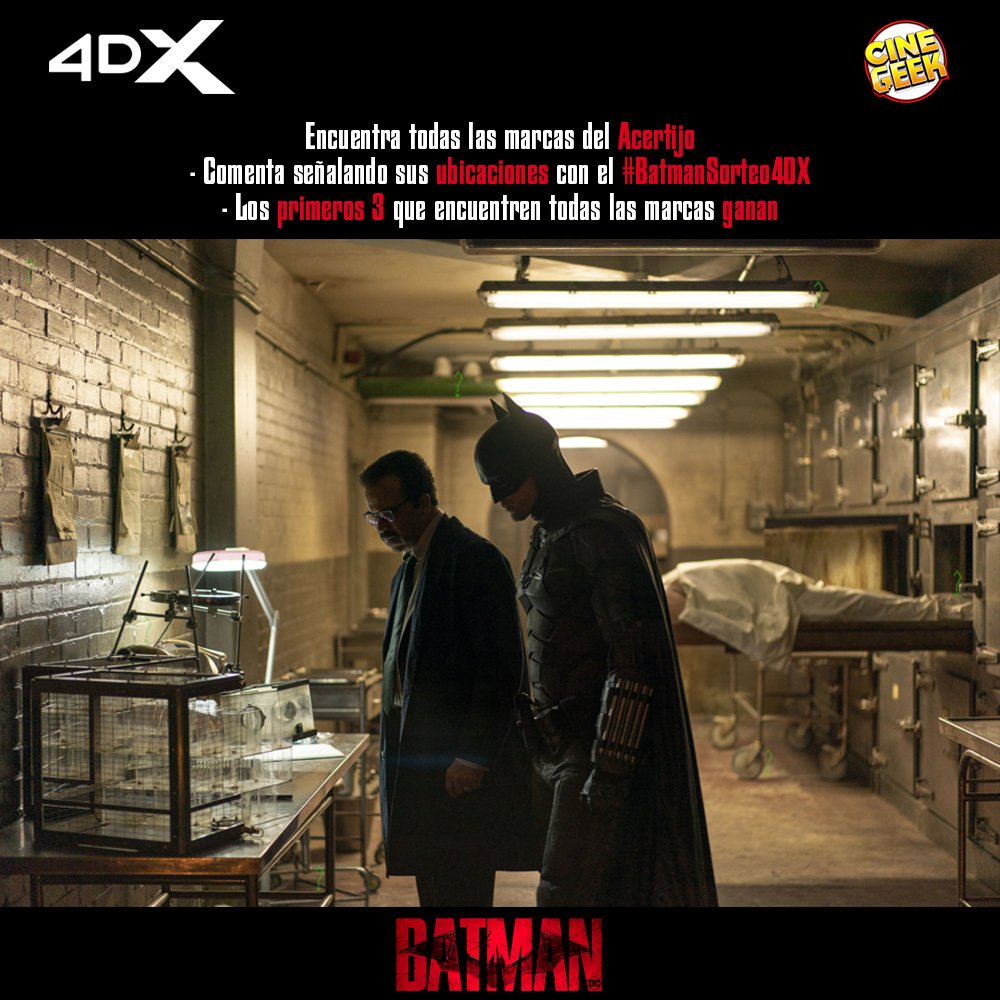 cinegeekmx's tweet photo. Dinámica #BatmanSorteo4DX 🎟️
Participa por un Pase Doble para ver #BatmanPelícula en una sala #4DX/#4DXScreen.
Valido para todo México 🍿 https://t.co/J2pZ36Ziip