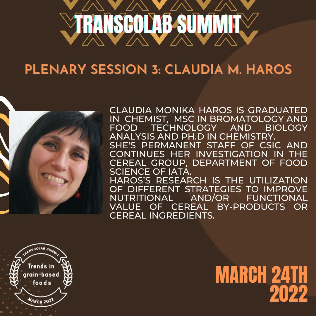 biochemcore's tweet photo. Trends in grain-based foods

Plenary session 3: Claudia Monika Haros
"Quinoa wet milling: Products and applications" https://t.co/lGxbOv91uP