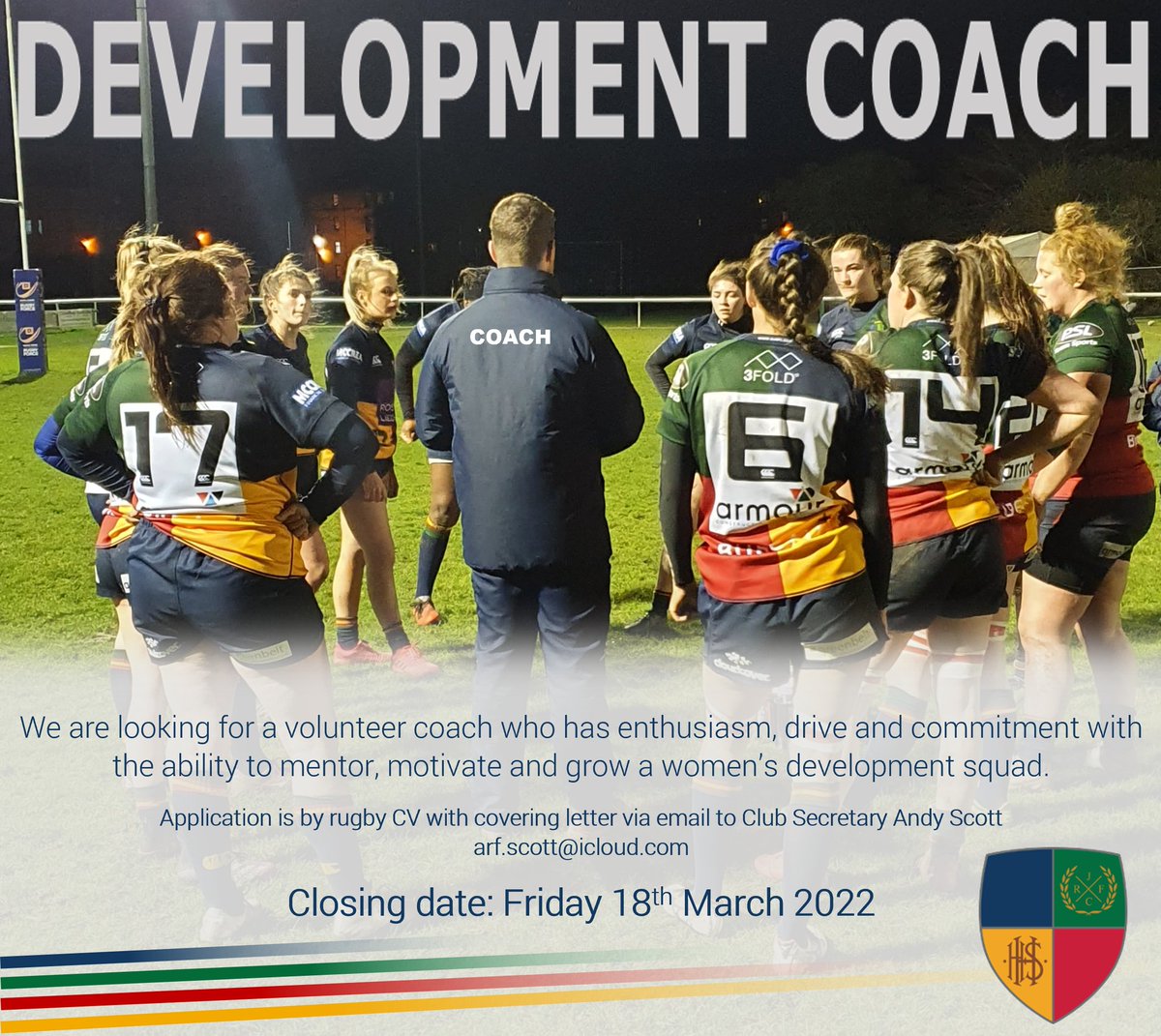 hilljillsrugby's tweet photo. VACANY: WOMEN’S DEVELOPMENT COACH 

We are looking for a coach who has enthusiasm, drive and commitment with the ability to mentor, motivate and grow a women’s development squad.

Closing Date: Friday 18th March 2022  

https://t.co/Pmlkywv7wA https://t.co/MQT4U6C1in