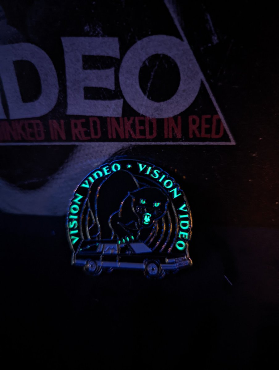 We've got vinyl back in stock on visionvideoband.com along with our new hearse cat pins! They glow in the freakin' dark!!!