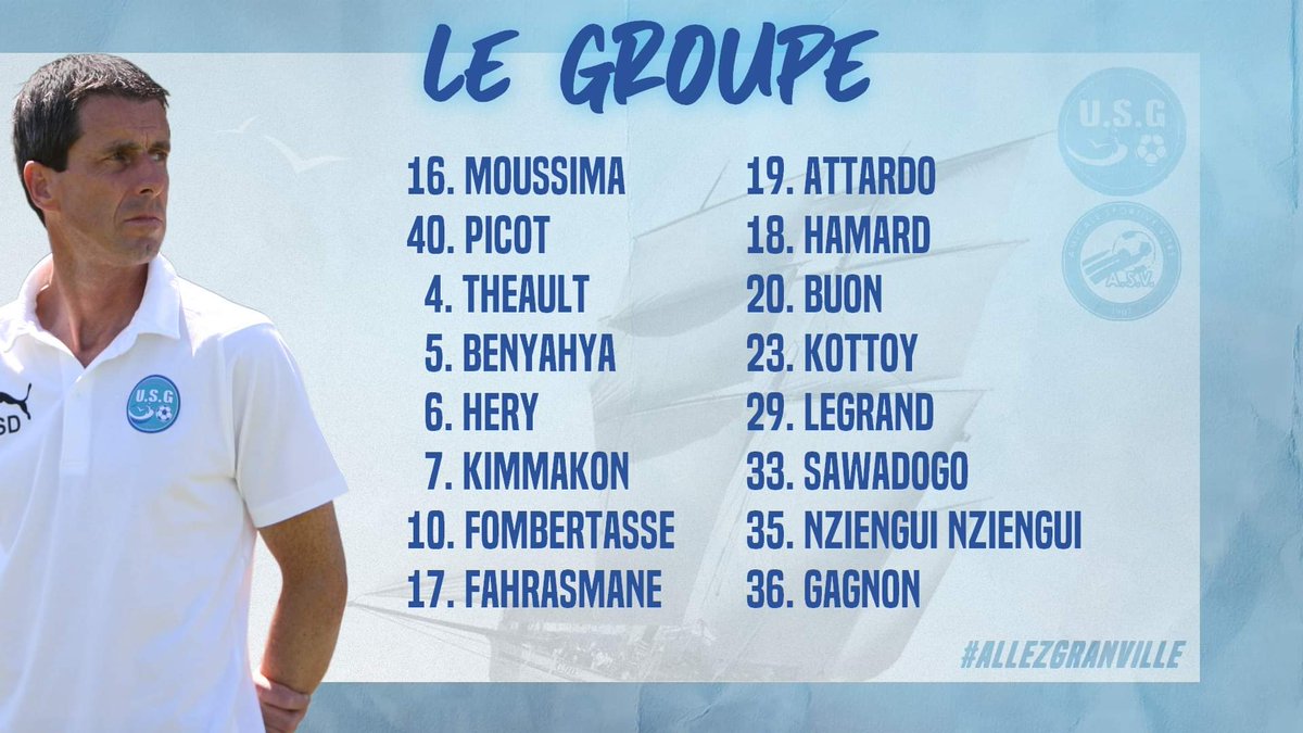 US_Granville's tweet photo. #SORUSG | 𝗟𝗘 𝗚𝗥𝗢𝗨𝗣𝗘

🗣 Granvillaises, Granvillais, voici les 1️⃣6️⃣ joueurs retenus par Sylvain Didot pour le déplacement sur la pelouse de l'@AsVitre1907.

🔙 Le retour de 𝑹𝒆́𝒎𝒊 𝑭𝒐𝒎𝒃𝒆𝒓𝒕𝒂𝒔𝒔𝒆 dans le groupe ! 🔥

#AllezGranville ⚪🔵 https://t.co/KUCn9Nl09c