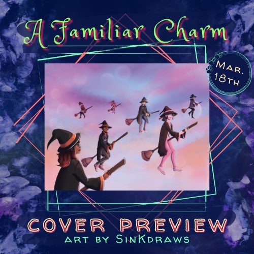 ACharmFamiliar's tweet photo. We’ve got just a week before our free pdf is available and we’re super excited to show off our amazing cover design done by @sinkdraws! https://t.co/Er2XO0Vx5q