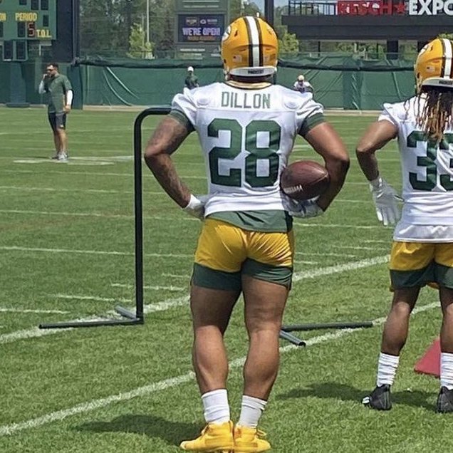 A.J. Dillon does NOT skip leg day! 💪. @ajdillon7. @packers. 
