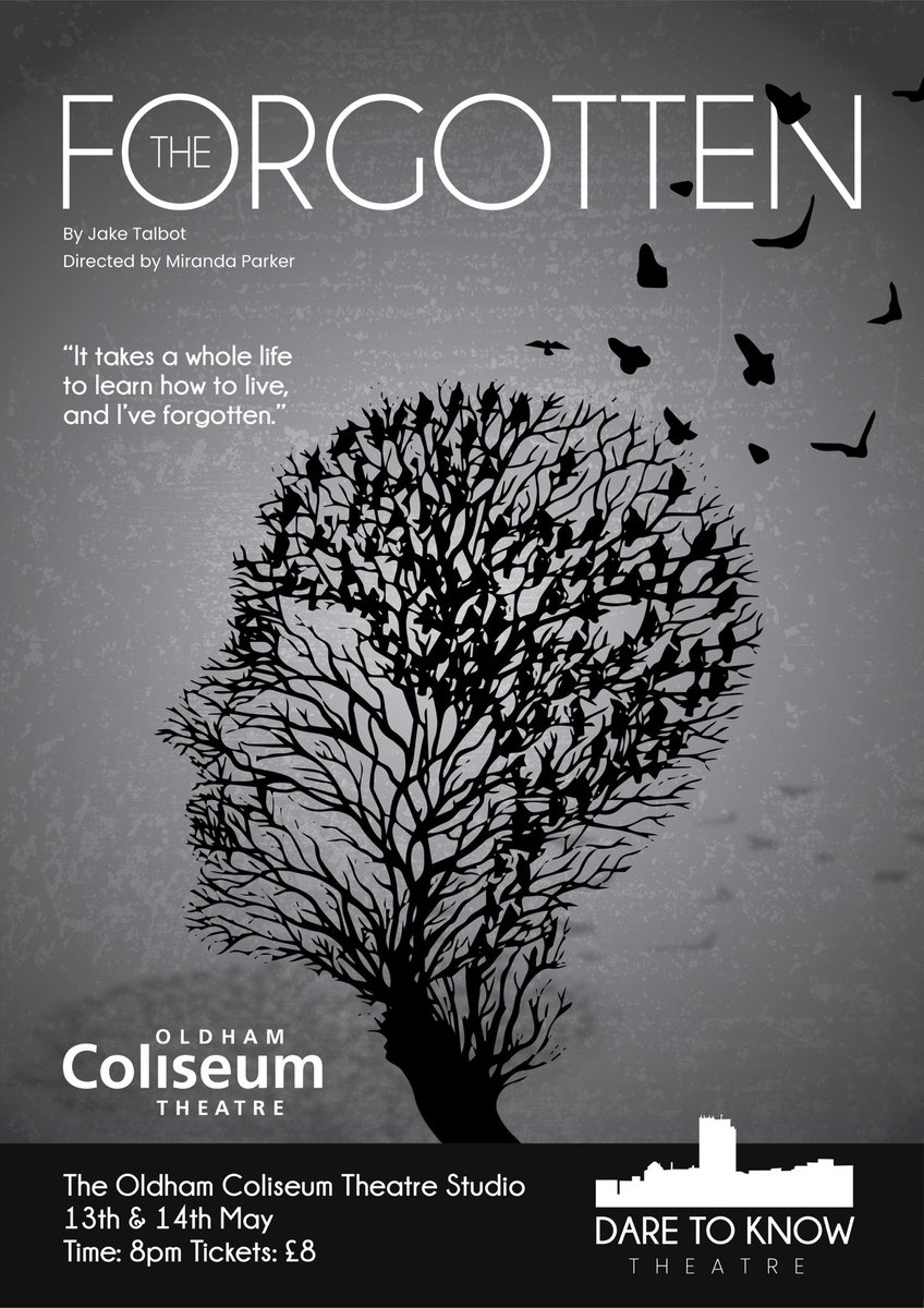 DaretoKnowTC's tweet photo. Well this is bloody exciting. We’re over the moon to be grouped with such a talented group of artists!

Big thanks to @OldhamColiseum!

We’ve got… plans, put it that way!

Our new play ‘The Forgotten’ opens in Oldham Coliseum’s Studio May 13th &amp; 14th.

Here’s the poster reveal! https://t.co/gVT0JzRiQ6