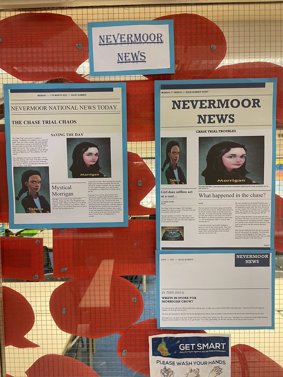 Holytrinityrc's tweet photo. Year 5 have written some fantastic newspaper reports based around the novel, Nevermoor by @digressica #nevermoor #morrigancrow https://t.co/BxLV5uddFC