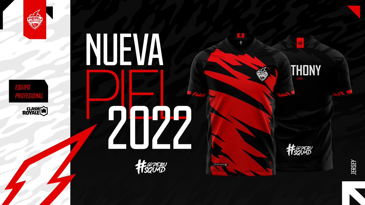 #CR | Comunicad de Clash Royale tenemos el orgullo de presentar el diseño de nuestro jersey y wind-breaker oficial de Peru Squad ⚡️🔥 
Agradecemos a <a href="/moifr10/">Moisés Flores</a> por el diseño que esta bravazo 🎨
#ClashRoyale #GoPeruSquad