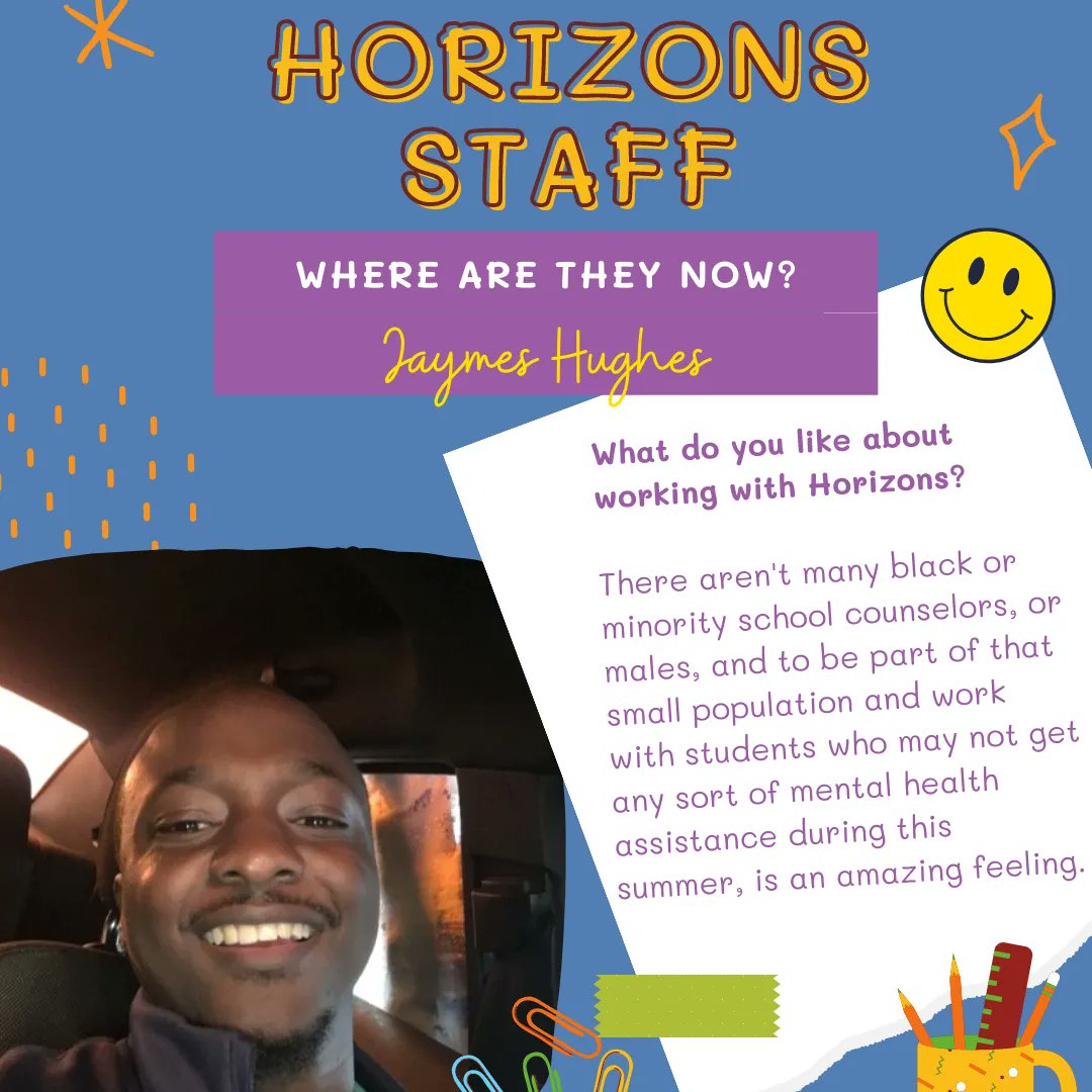 HorizonsSRES's tweet photo. Today is #NationalSELDay and we're highlighting one of our counselors, Mr. Hughes! Every summer, our Horizons students receive two SEL lessons a week covering topics like goal setting, handling stress, and conflict resolution. We are lucky to have you, Mr. Hughes! https://t.co/X373XHFWaU