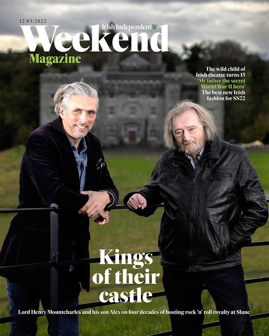In tomorrow’s mag, Lord Henry Mountcharles and his son Alex look back on 40 years of gigs at @SlaneCastle, @thisispopbaby on being Irish theatre’s wild child, @DonalSkehan makes the ultimate St Patrick’s Day sandwich, and @struggleiswheel talk accessible travel.. plus lots more