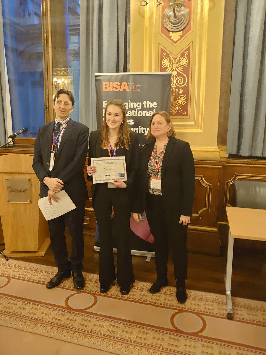 The #BISAFCDOModelNATO Distinguished Delegate on the NATO Civil Emergency Planning Committee goes to @ustirhistpol student Abbey Stroud. Congratulations Abbey for a fantastic performance, representing Canada @MYBISA #StirUniPolitics