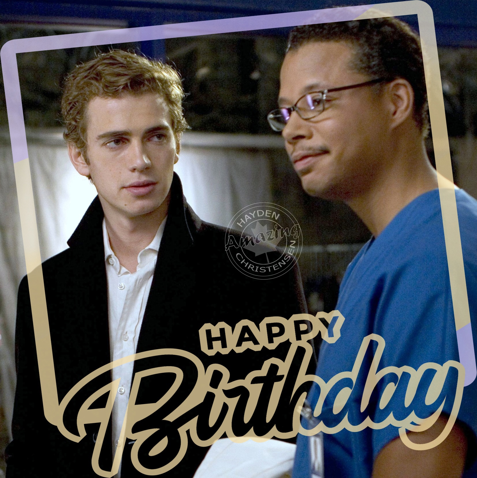 Happy birthday to  Hayden Christensen and Terrence Howard on the set of Awake movie 