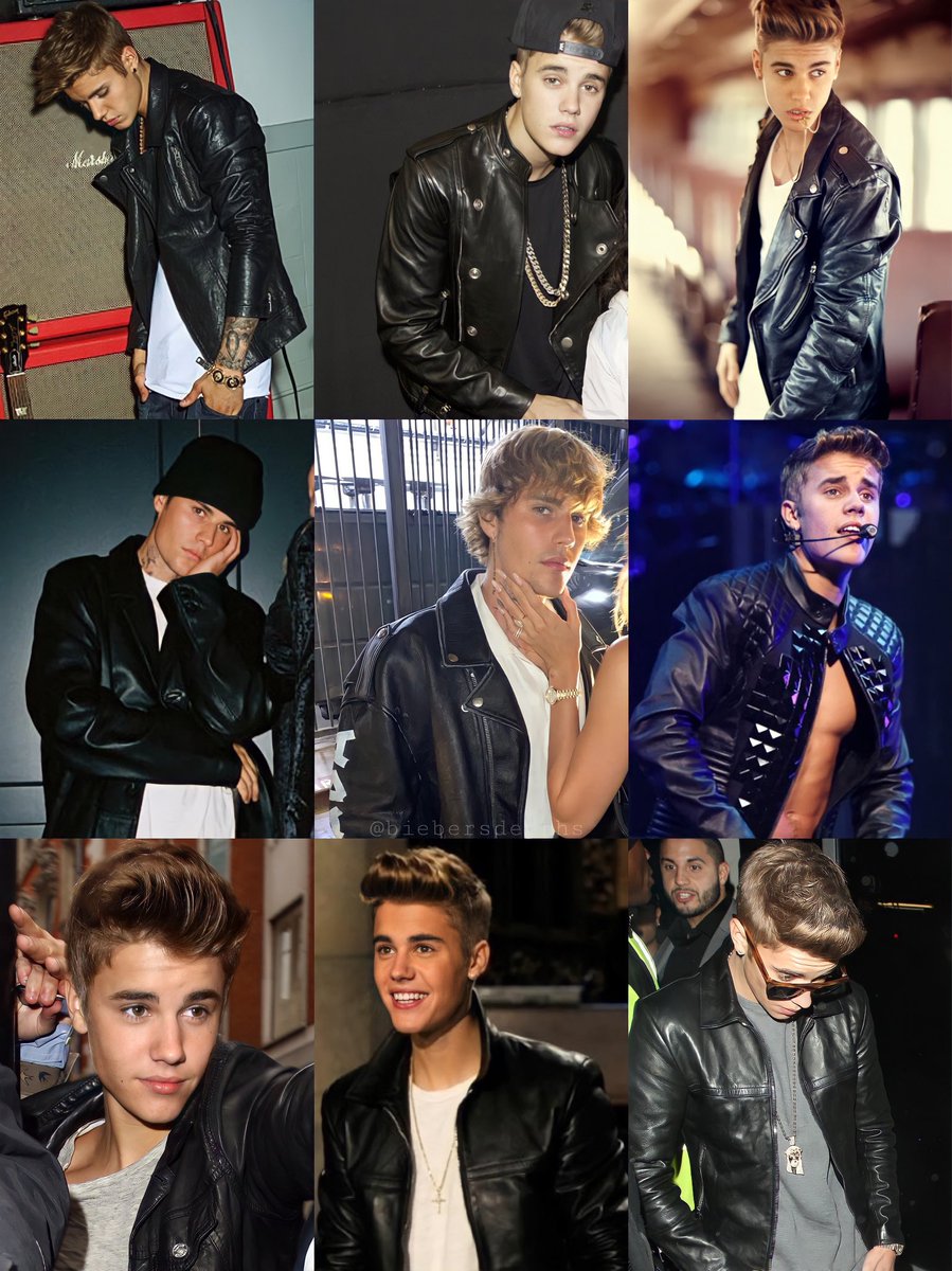 biebersdepths's tweet photo. justin bieber wearing black leather jackets appreciation tweet https://t.co/heiArnRyIh