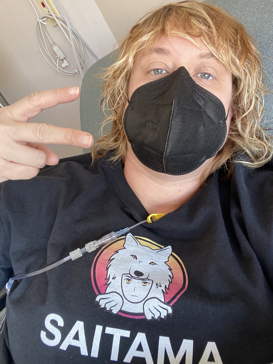 DirtySouth1111's tweet photo. What’s up Wolfpack?! 💪🏻Repping Saitama while getting my maintenance chemo. 🙌🏻🔥 Telling the nurses all about it. Can’t wait for Dubai expo and news! I believe in you guys! Let’s go! @Saitamaguru1 @ElonMansur @mannythehitman https://t.co/5OLxYLdPEA