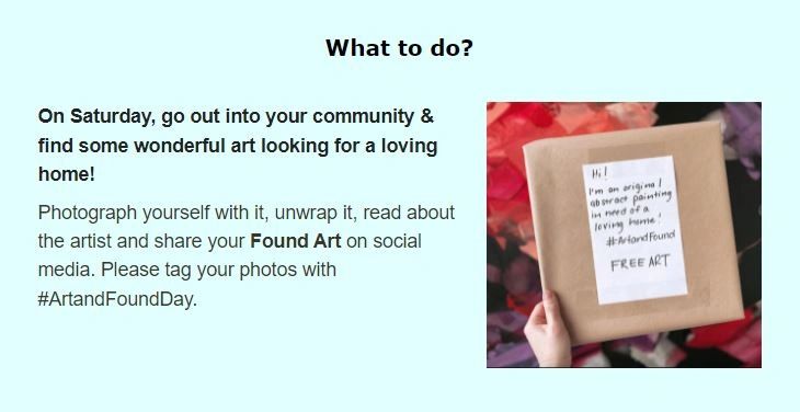 March 12th is International Art and Found Day. The FEAC and local artists are participating. To find out more, read the info in attached photos.
#artandfoundday #forterieartscouncil #forterieontario #crystalbeachontario #stevensvilleontario #ridgewayontario