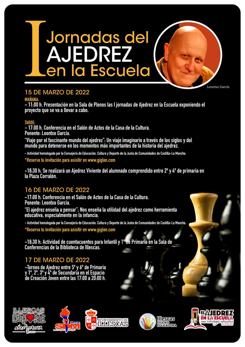 leontxogarcia's tweet photo. A quienes vivís cerca de Illescas (Toledo) os recuerdo que daré dos conferencias de entrada libre y gratuita el martes y el miércoles, con créditos para los docentes. Aquí está el enlace para apuntarse a la 1ª: https://t.co/bTLCEGJbMd Y aquí a la 2ª: https://t.co/yMzpCWSu6M https://t.co/zdUPK2SHT9