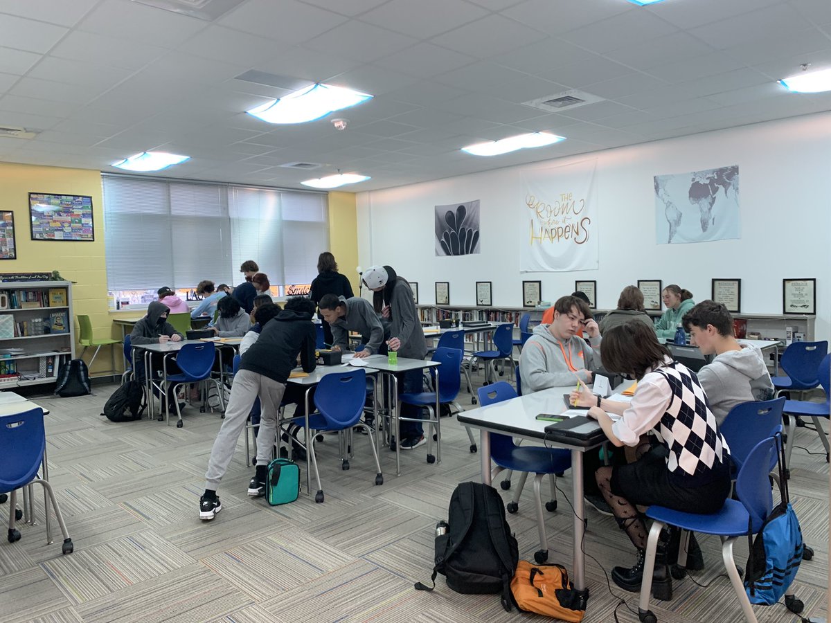 CaraDolan's tweet photo. What a fun day in world history class @WillowSpringHS! Student teams answered questions about the Renaissance, Reformation, and Scientific Revolution to unlock puzzles and “escape” the room. #teamwork https://t.co/7VyyTq0Z8x